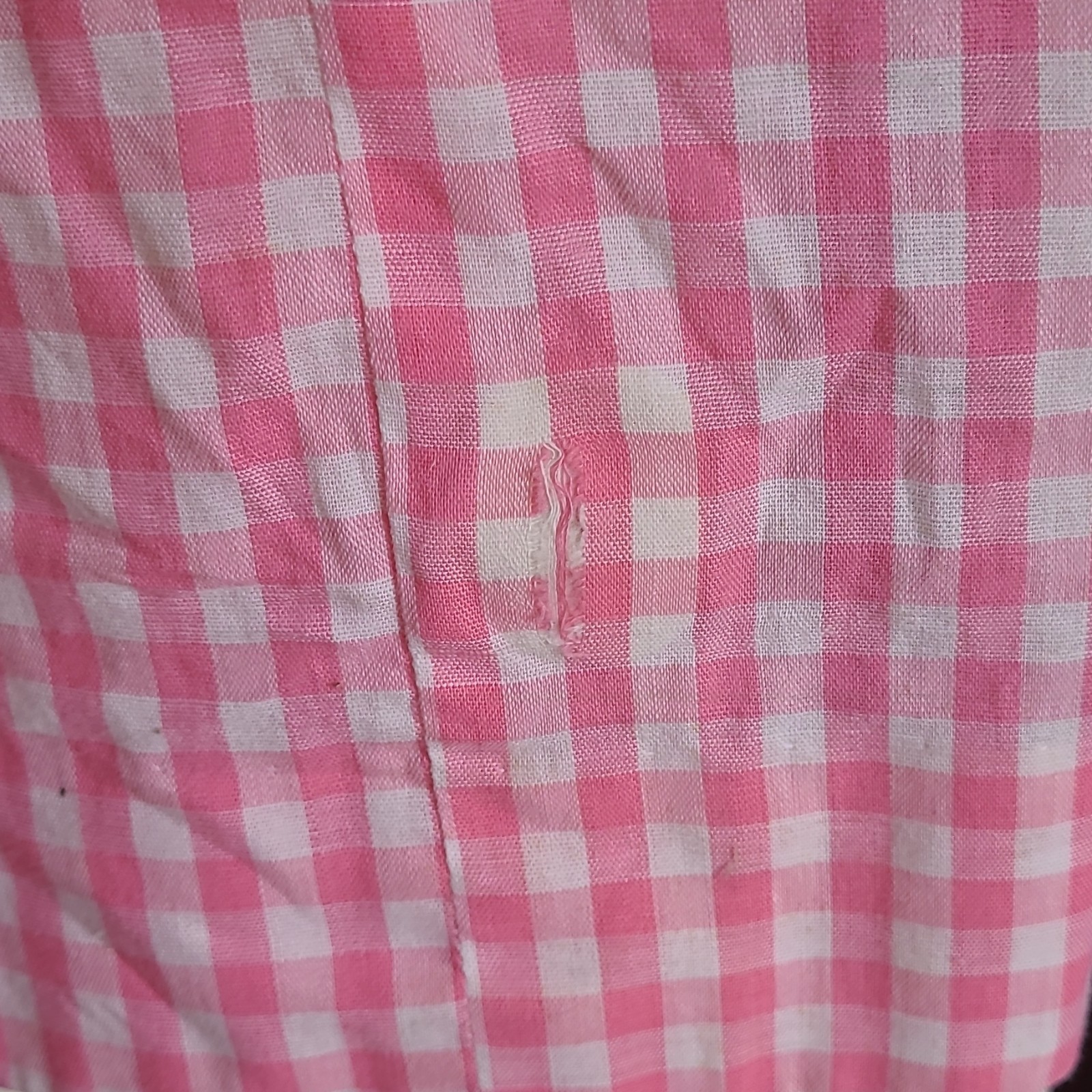 Bill Sims Vintage Pink White Gingham 100% Cotton Dress Size 12 Regular RN 18556