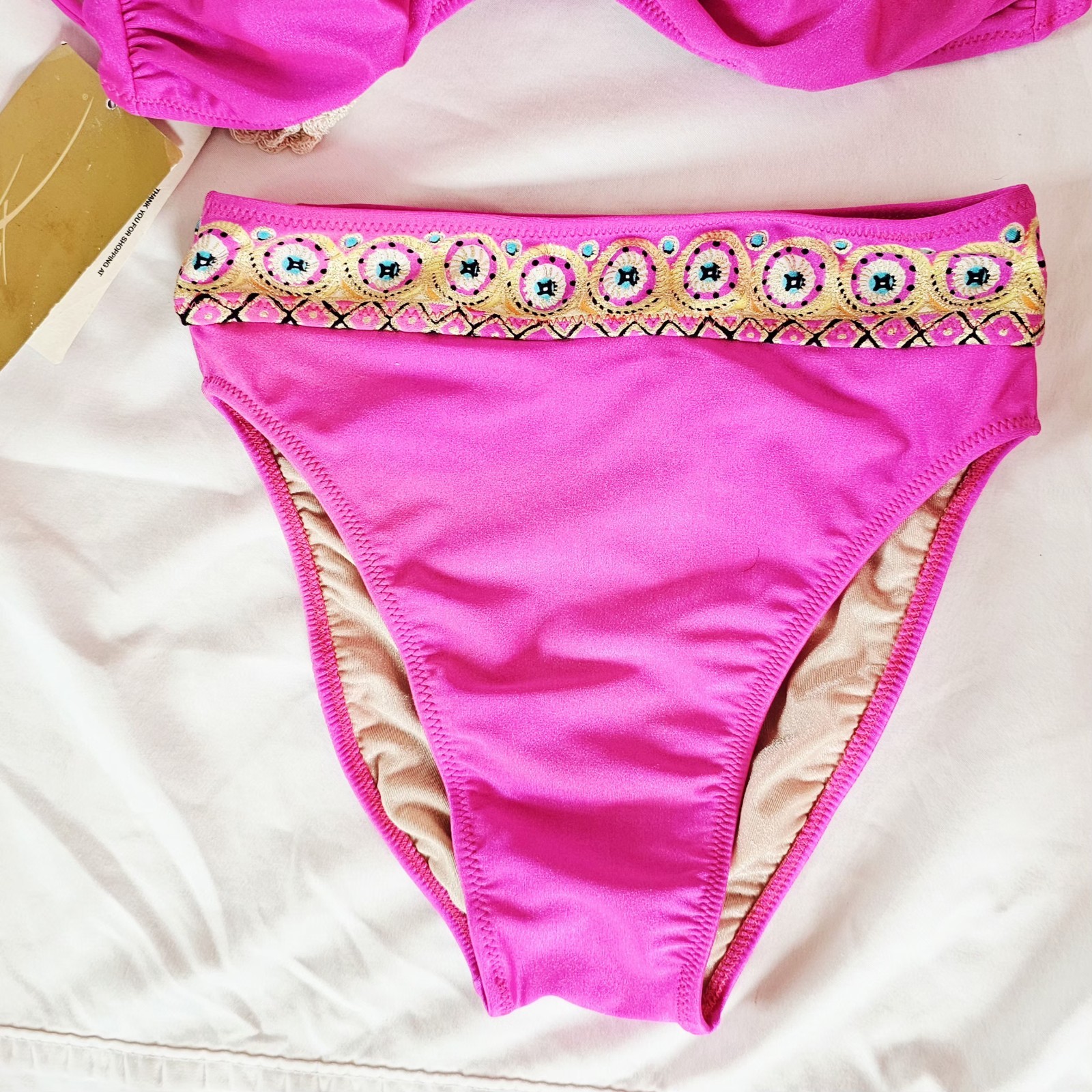 Vintage NWT 90’s Gottex Pink High Cut Bikini Strapless Swimsuit Set Sz 6