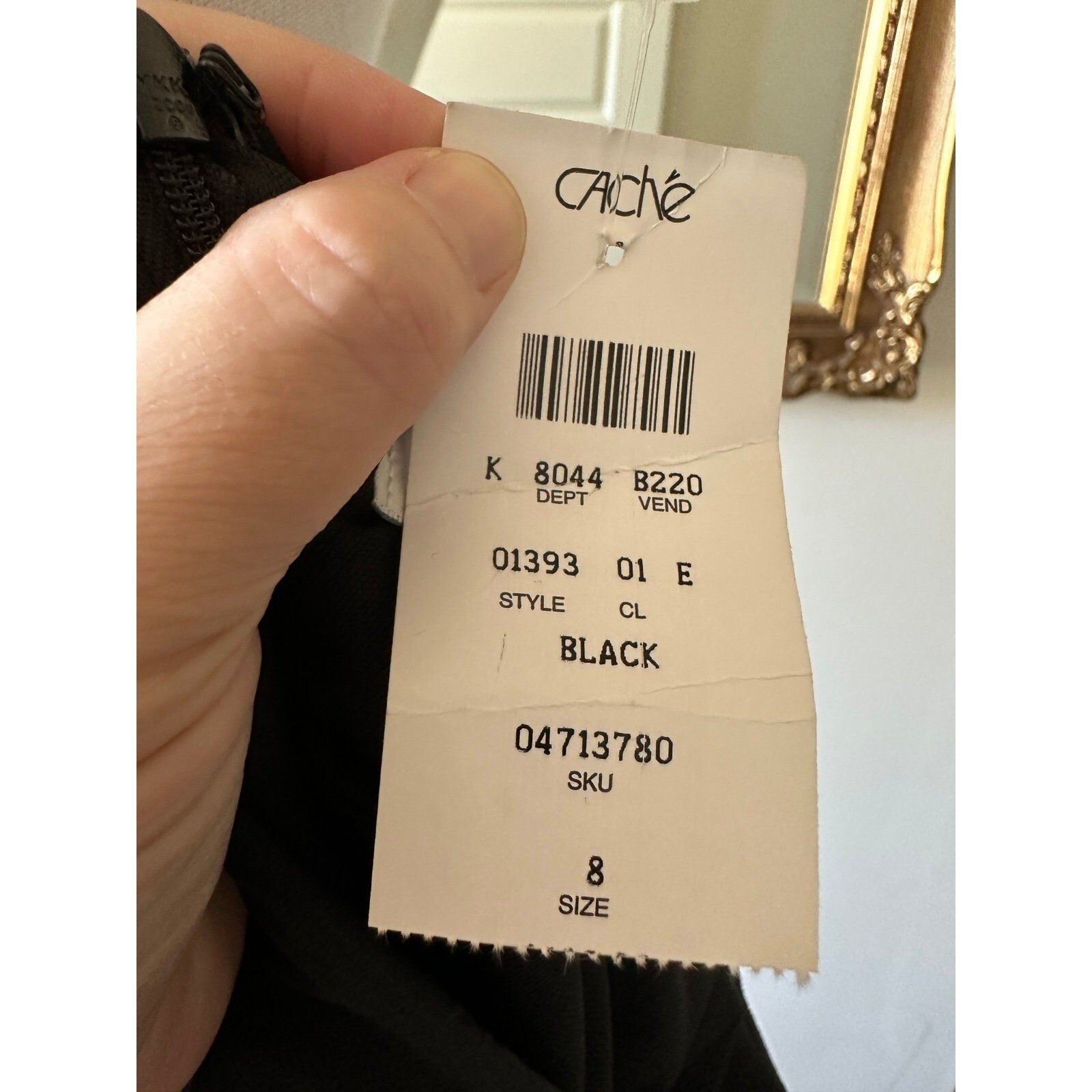 D2 Vintage Cache New NWT One Shoulder Mermaid Cascade Gown Black Size 8