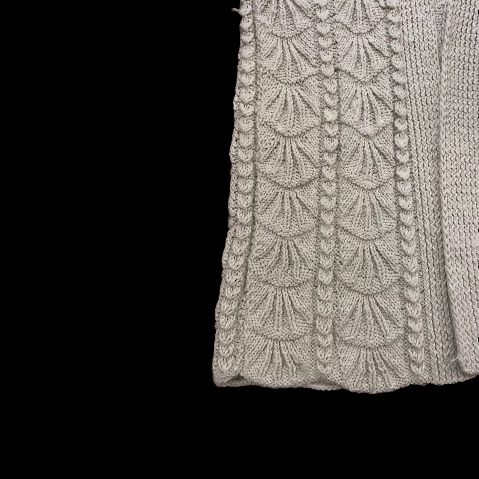 Vtg Mohair Wool Oversized Chunky Knit Cardigan Sweater Coat Oatmeal L XL XXL