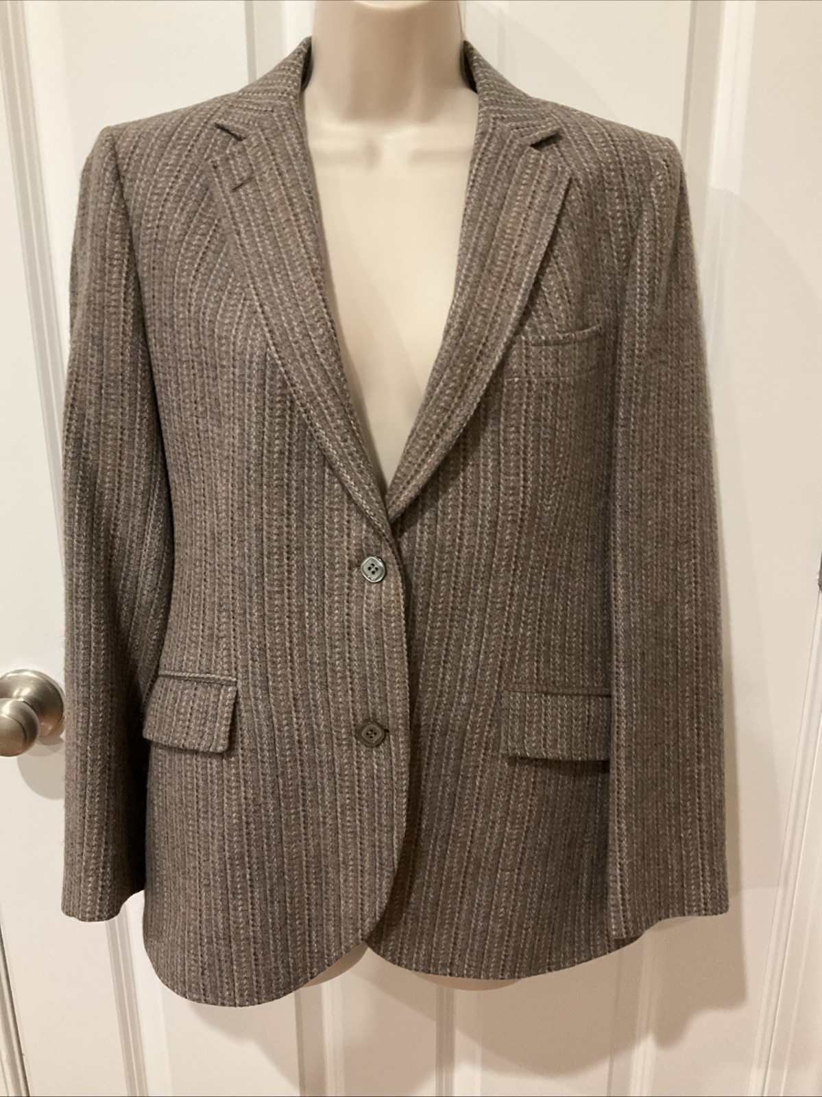Vintage Women’s Classic Blazer Wool Taupe 2-Button by Stanley Blacker