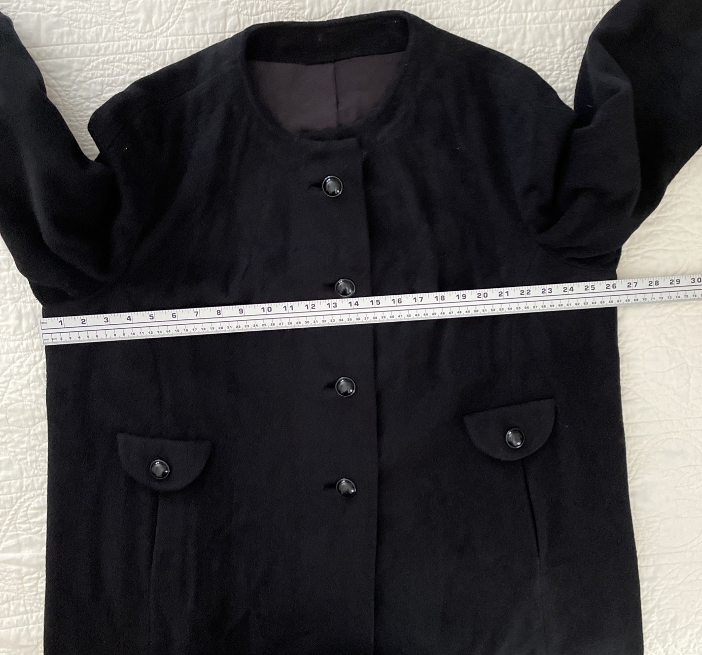 Vtg. J.J. O’Donnell 100% Cashmere Opera 1950s Black Coat Silk Line Sz XL Custom