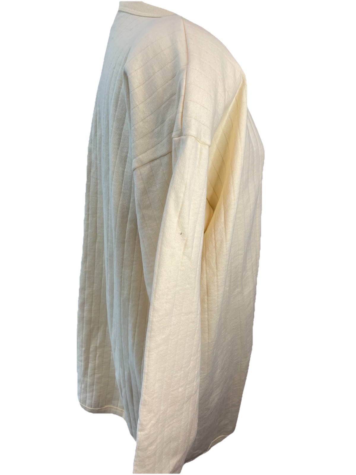 Nordstrom Vintage 1990s All Cotton Ladies Quilted Soft Yellow V-Neck Sweater Med