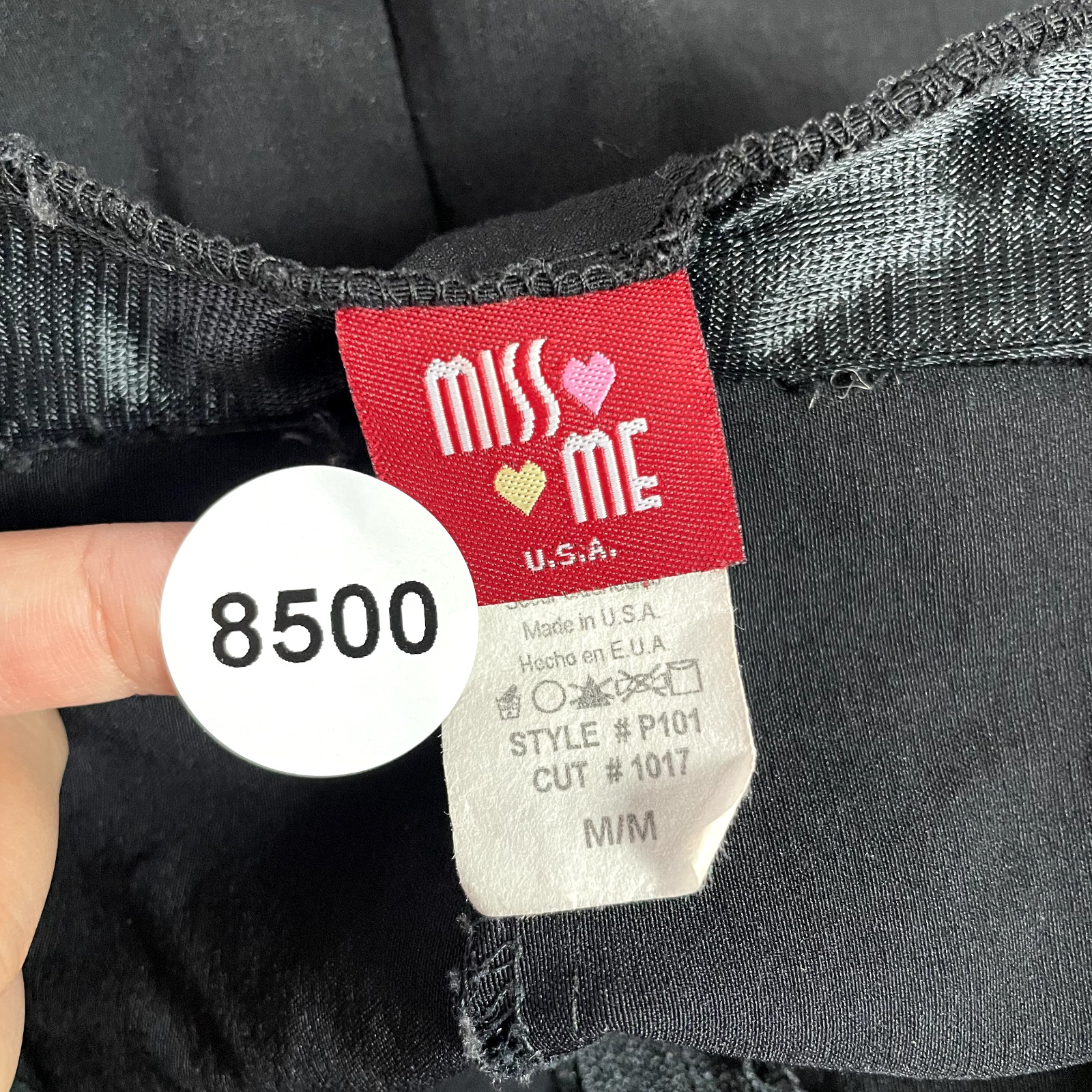 Y2K Vintage Miss Me Trousers Pants Slacks 4 26 Black Front Zip Corpcore Office