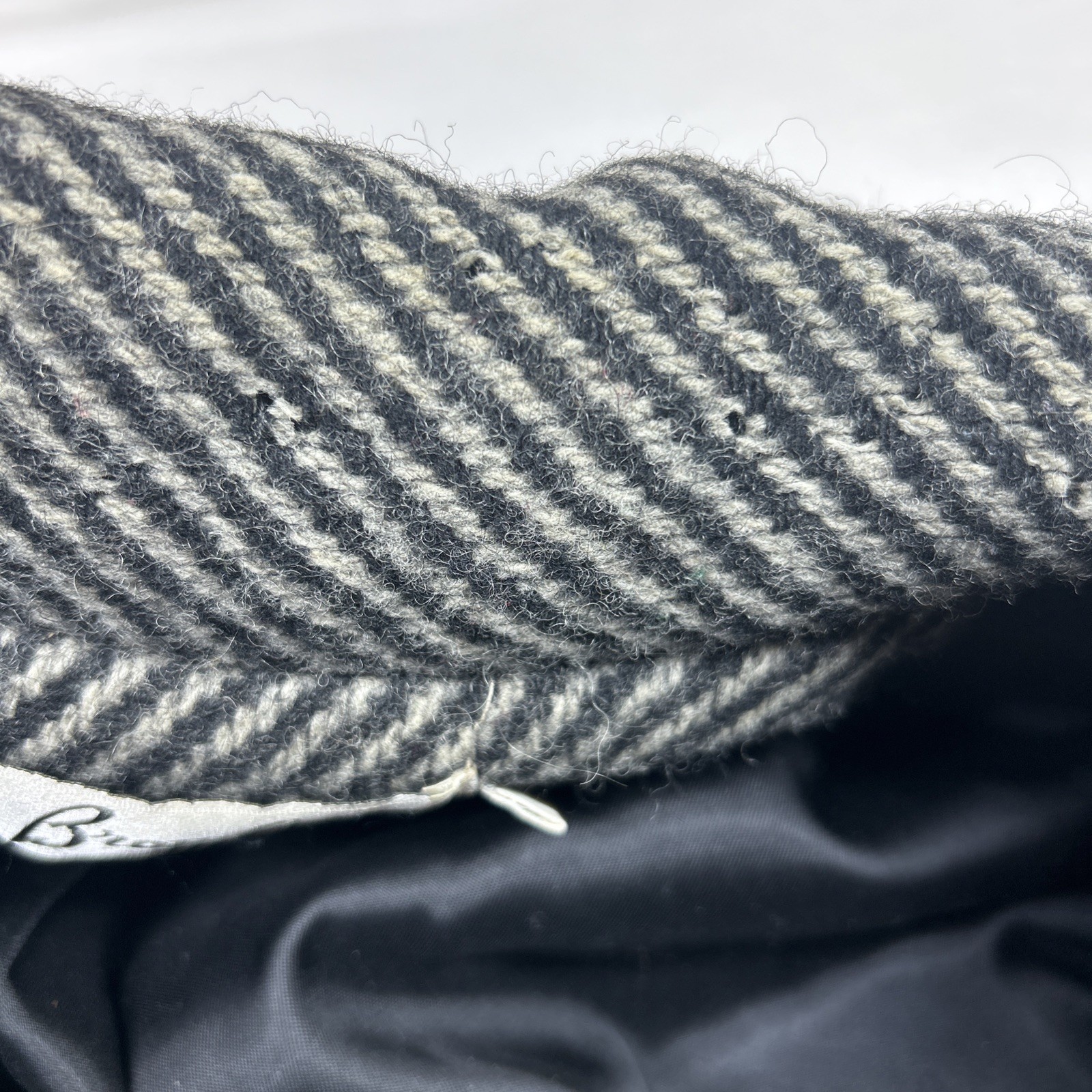 Vintage Bromleigh Coat ILGWU Union Made Gray Stripe Scarf Pure Wool Small/Medium