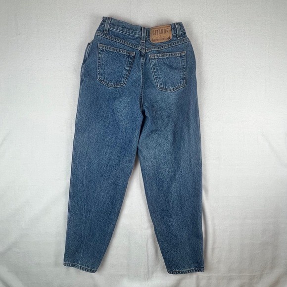 Gitano High Waisted Mom Jeans Womens 10 Petite Blue Excellent Vintage 90s Taper