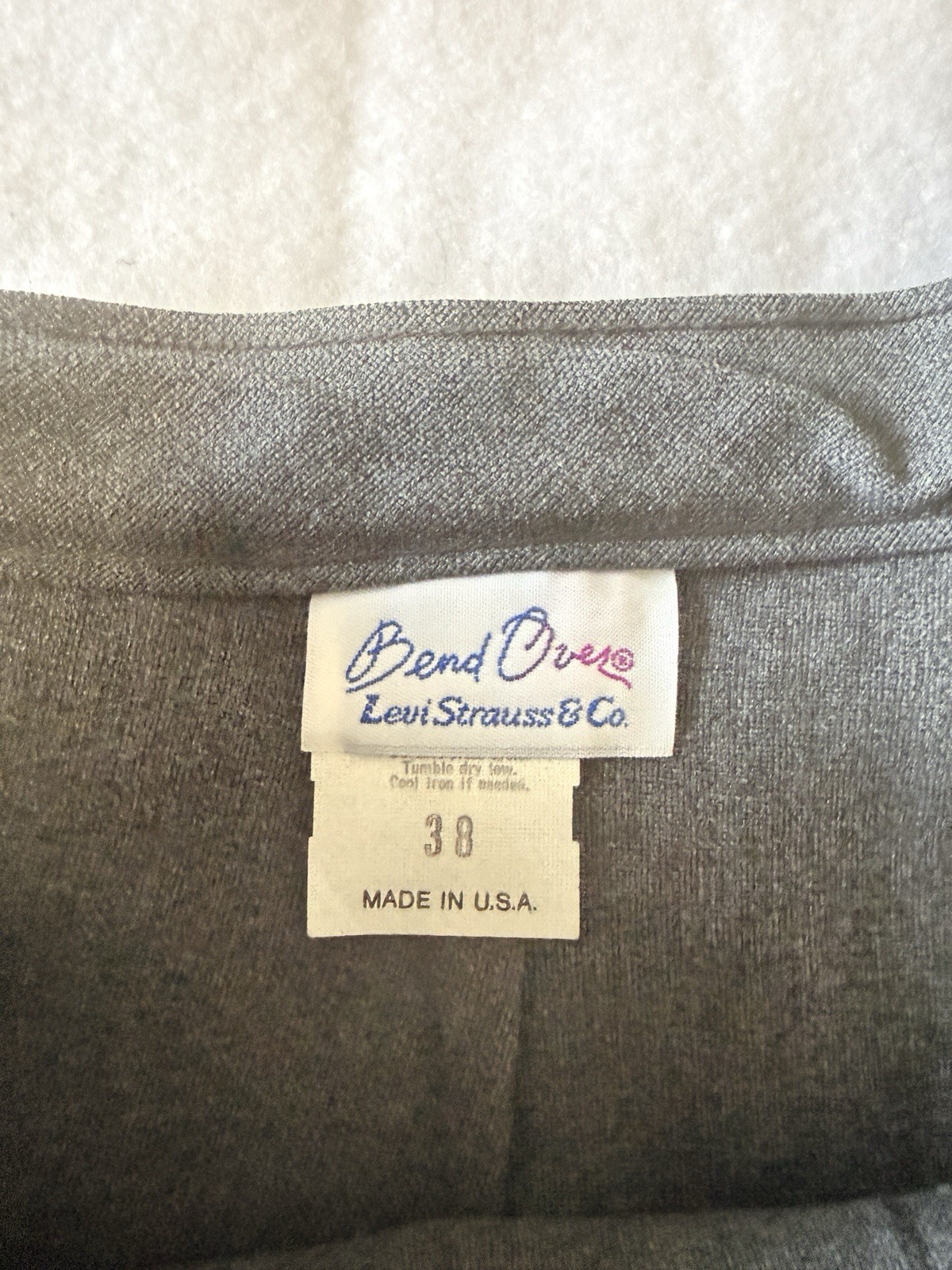 Vintage 1980’s Levi’s Bend Over Gray Women’s Dress Pants Size 38×32/ 18w 20w NOS