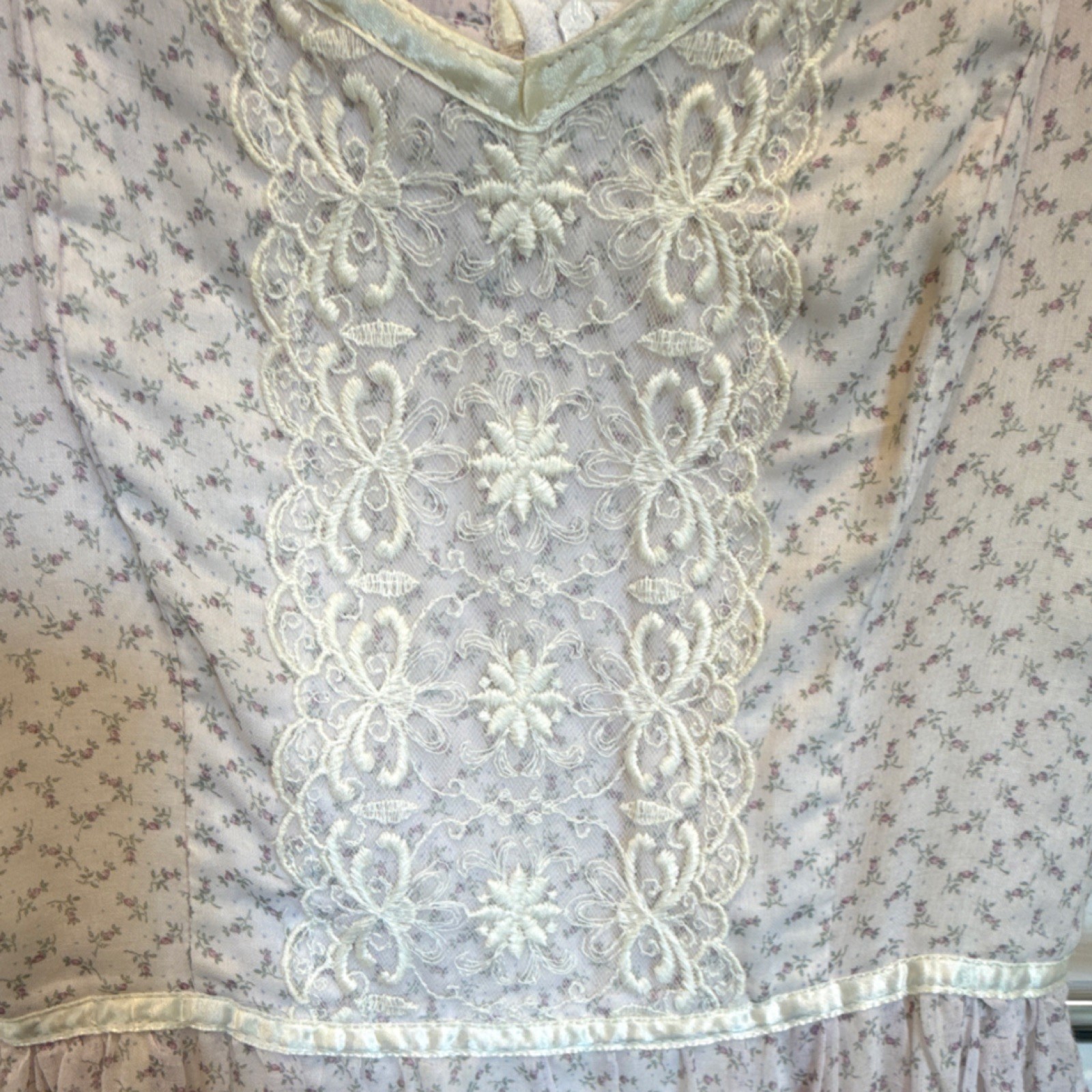 Vintage Gunne Sax by Jessica Prairie Floral Print Maxi Dress with lace jacket