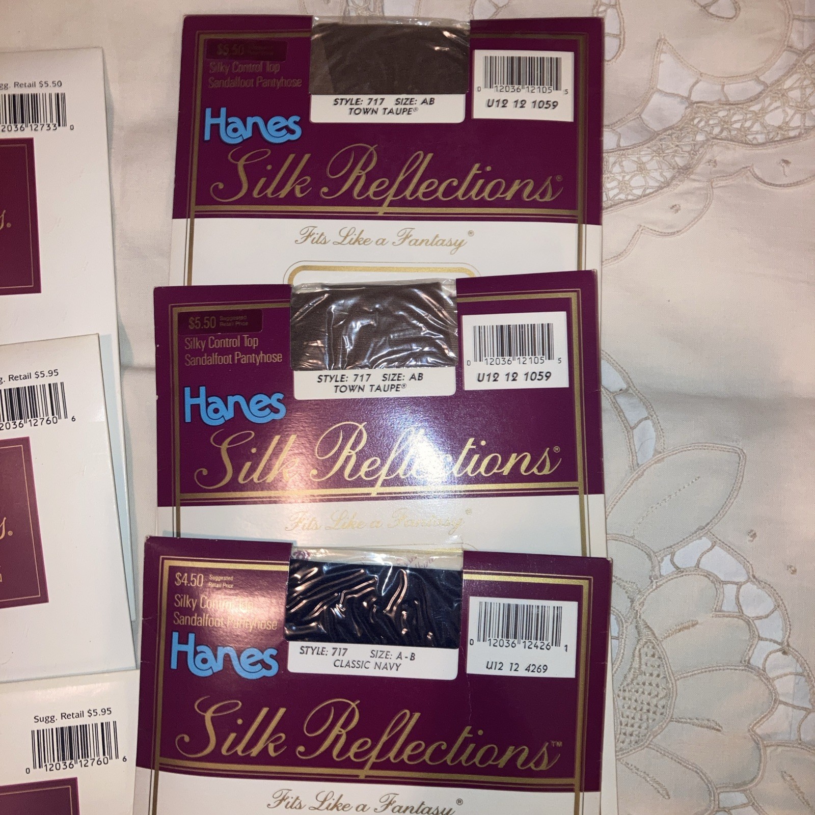 NIP ‘96,’95,’98 7 Hanes Silk Reflections Control Top Pantyhose Stockings Size AB