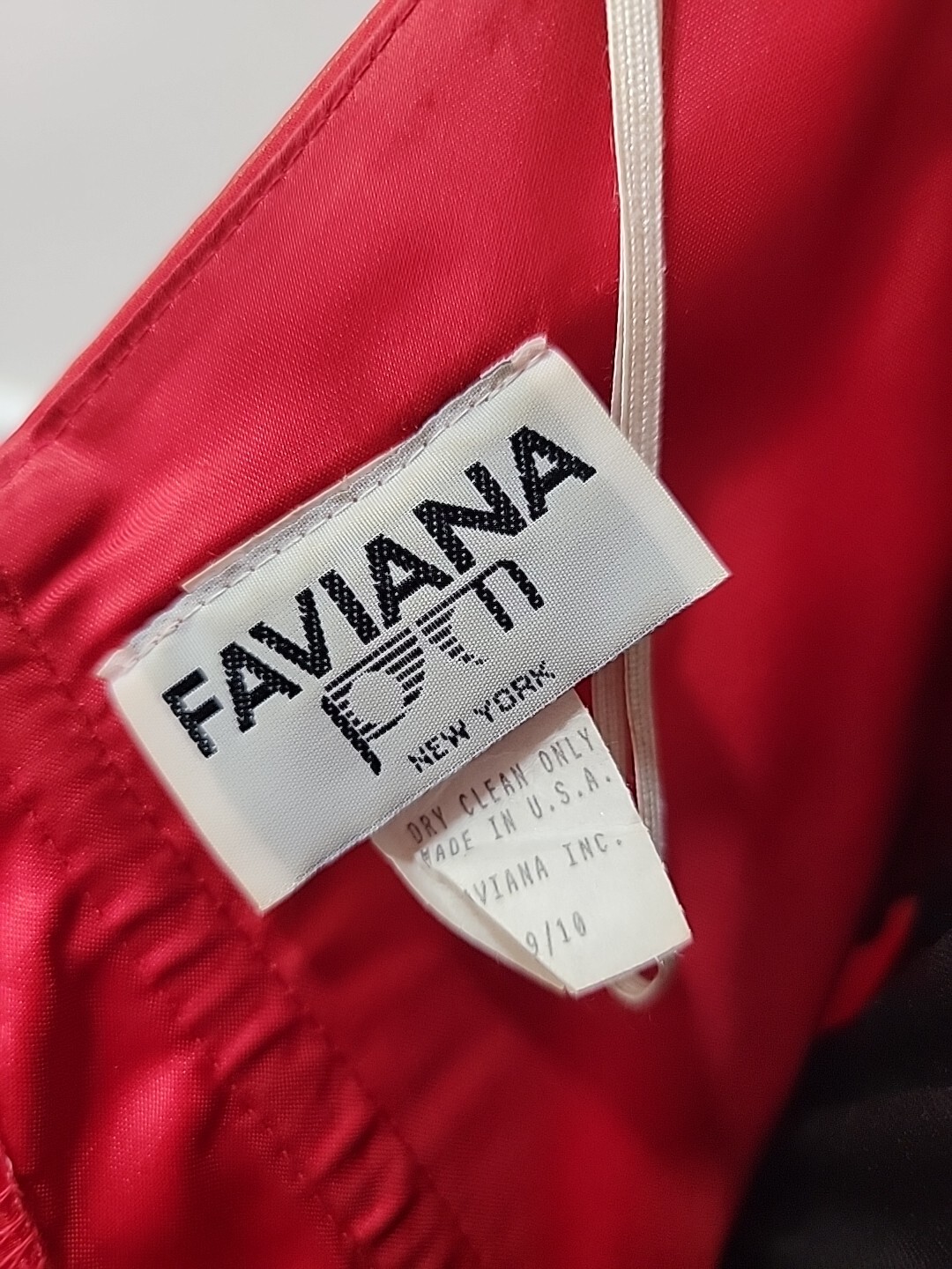 VTG Faviana PM Womens Red Halter Neck Back Zip Fit And Flare Dress /Rhinestones