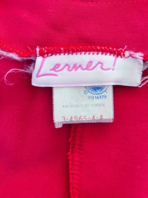 Lerner! Vtg Womens Dress Red Mod 60s 70s Retro Shift Midi Covered Buttons