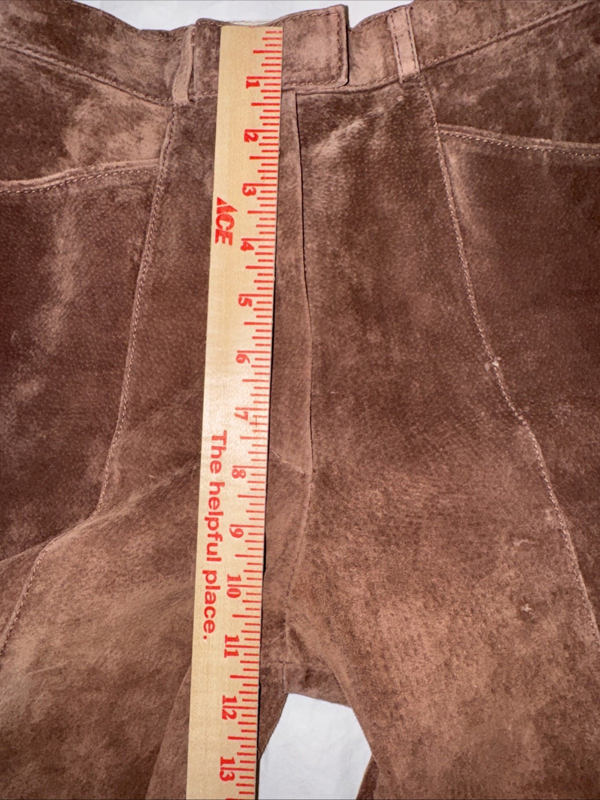 VTG Suede Leather Pants Women’s Brown High Rise Straight Leg Rodeo Sz M 10 *READ