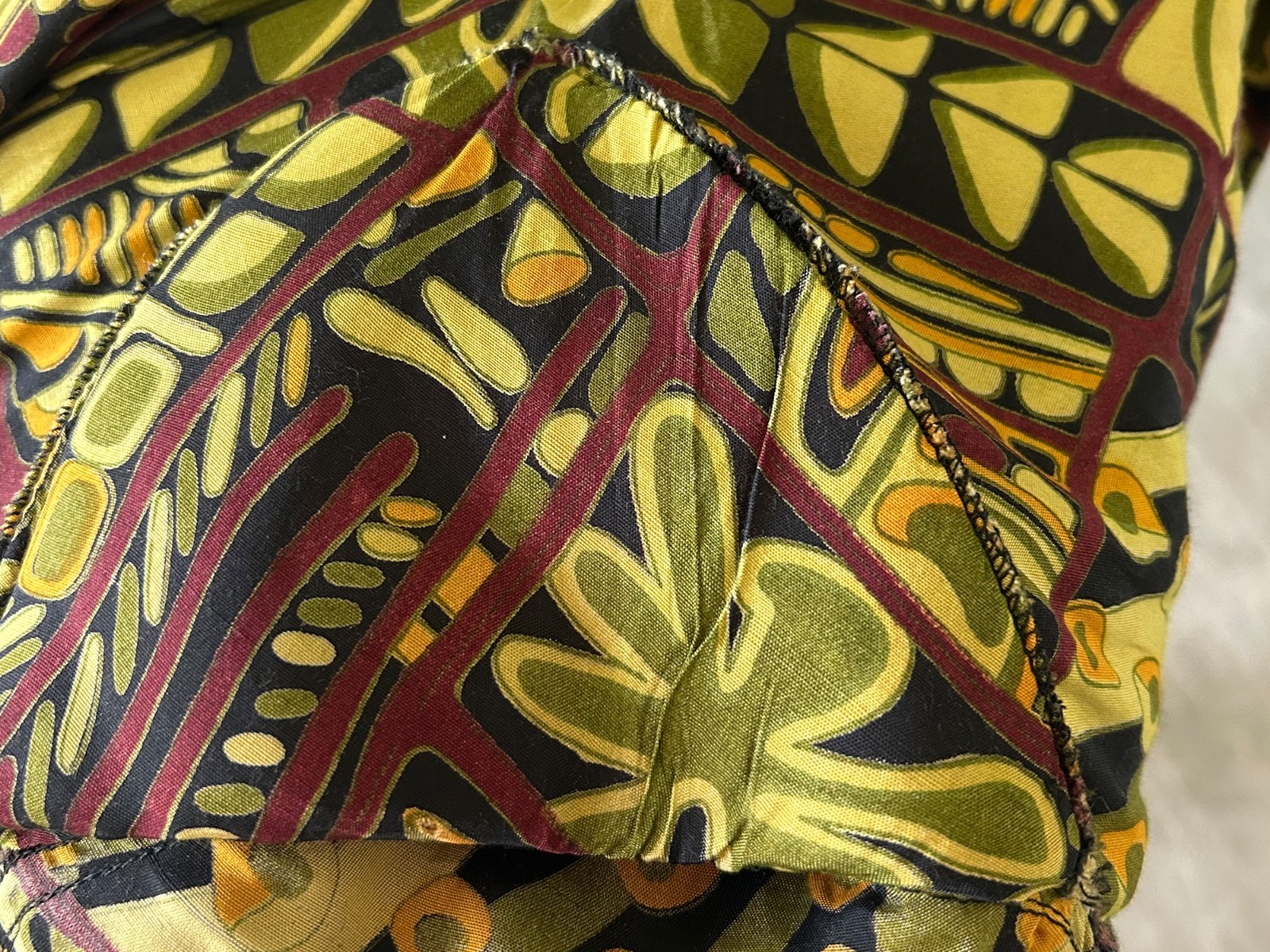 Vintage FRENCH CONNECTION Rayon Blazer M Made in India Abstract Art Print Boho