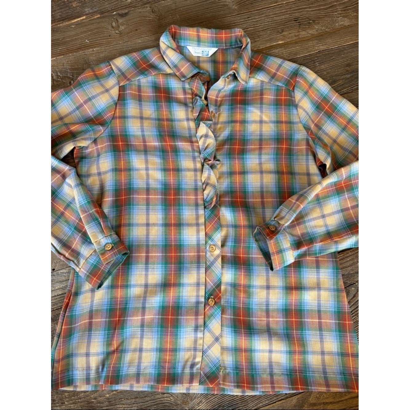 Sears vintage western flannel plaid shirt and midi skirt set EVC size Small
