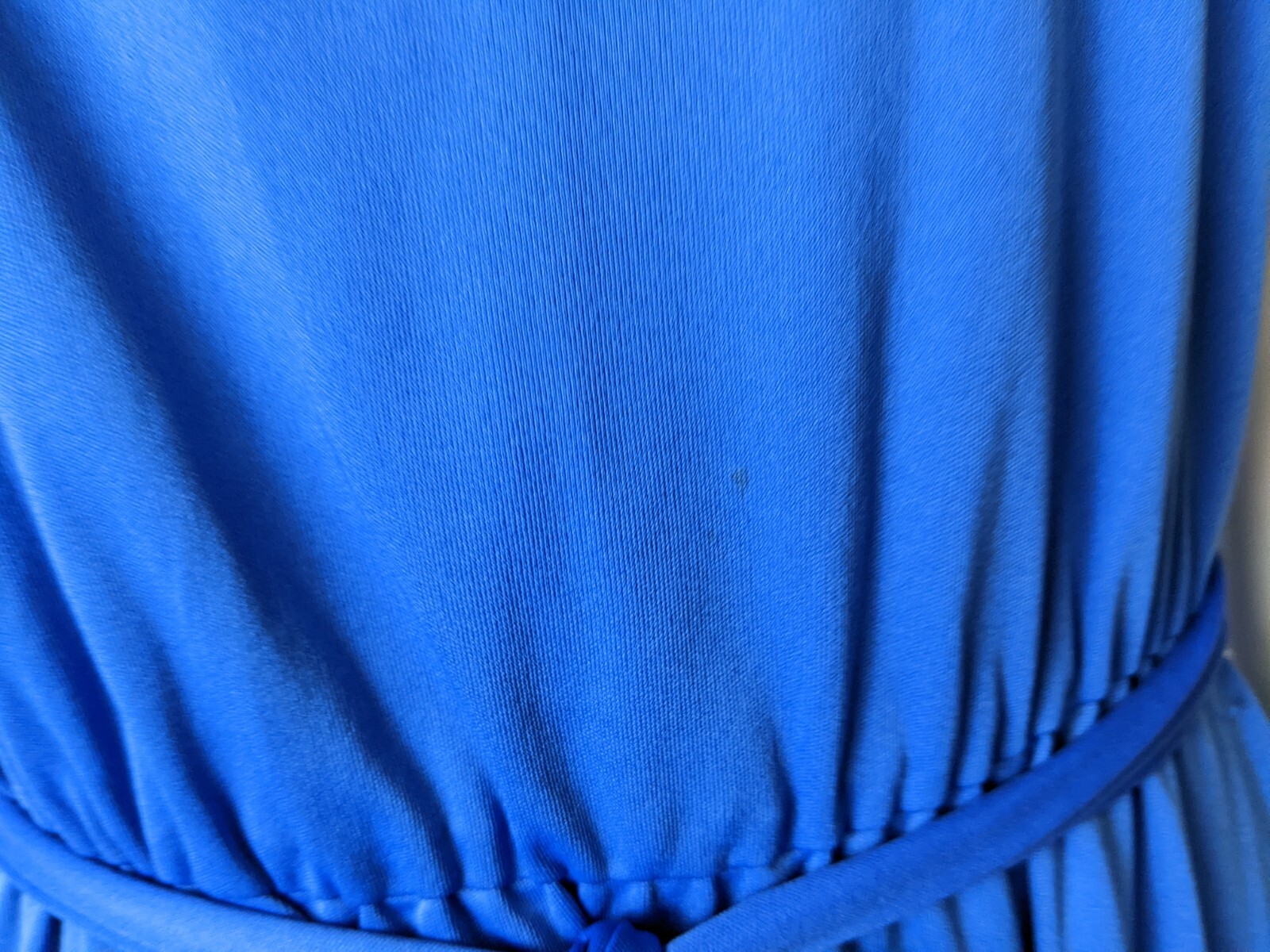 Vintage 70s Women’s Dress Size 12 Haband For Her Blue Belted Stretch Knit