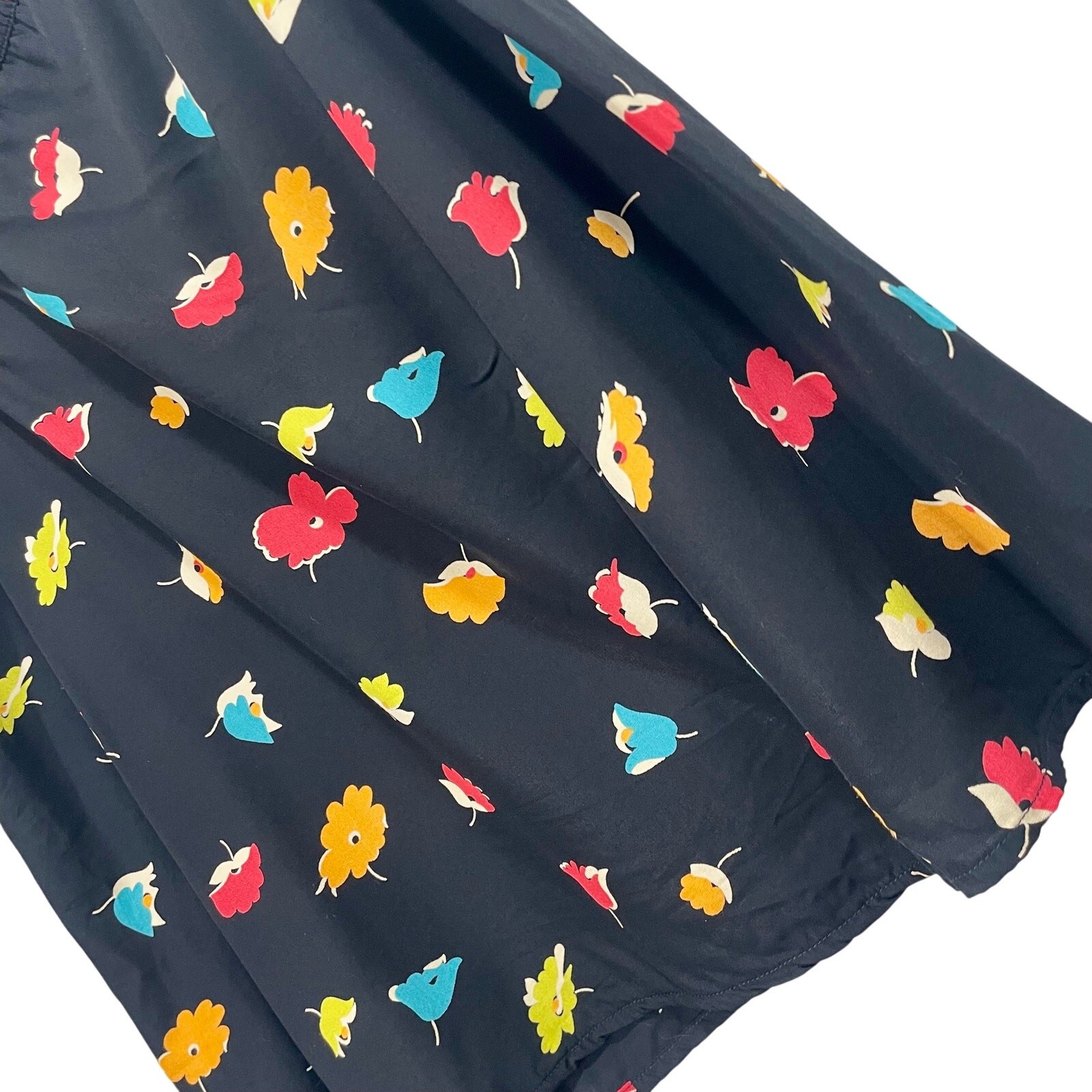 Vintage Y2K Eddie Bauer Casual Mini Skirt 36″ Waist Black Vibrant Floral Print
