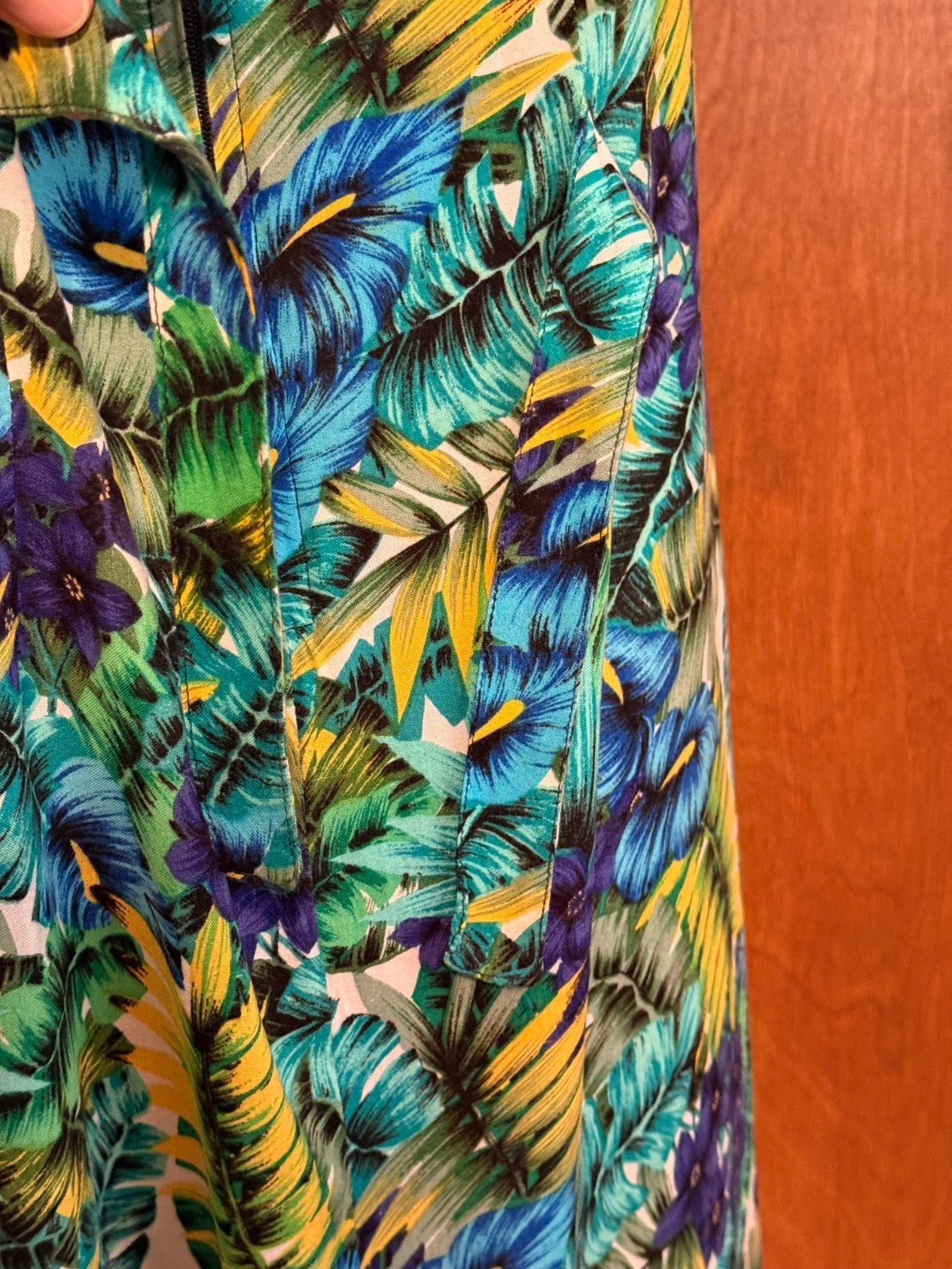 Impressions Workshop Sleeveless Tropical Leaf Dress – Women’s
