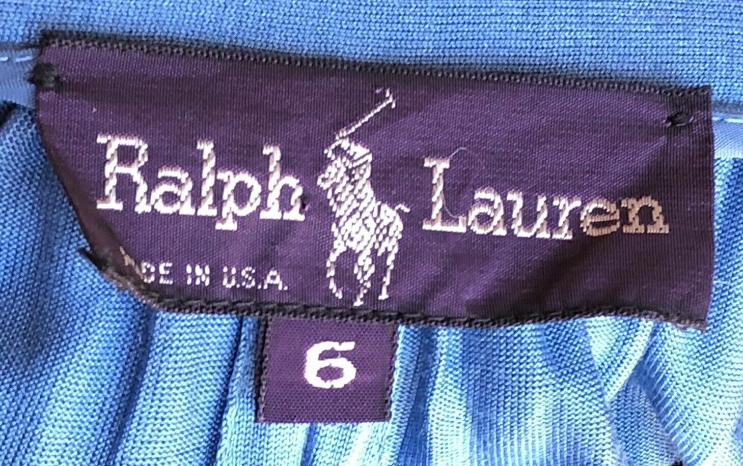 Ralph Lauren Purple Label Size 6 Blue Maxi Skirt Vintage Viscose Silk 80s 90s