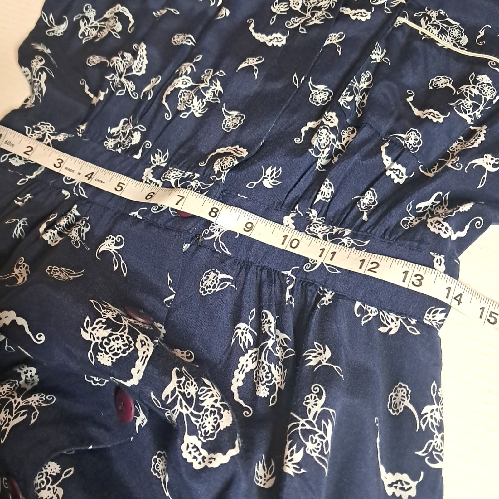 90’s Karen Stevens Floral Lace Collar Pencil Midi Dress Size 6 Blue Cottagecore
