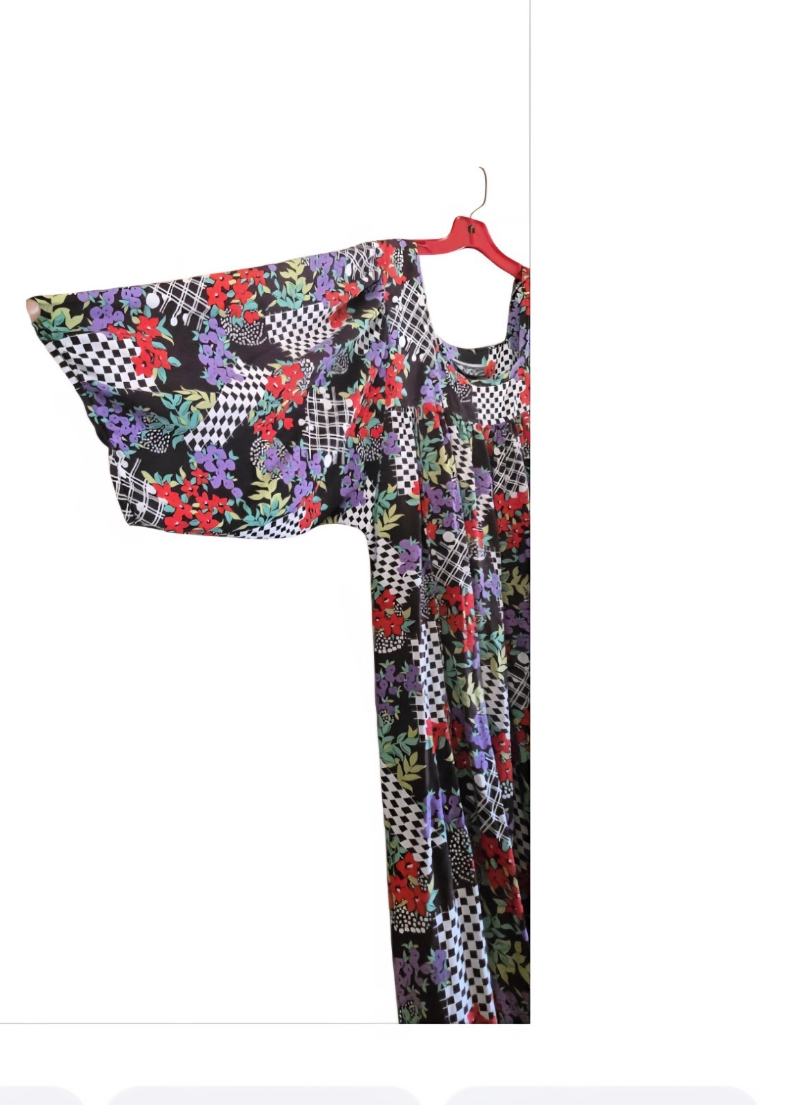 MRS ROPER style Vintage Flowery Maxi Dress Mumu Purple Red Green Black White L