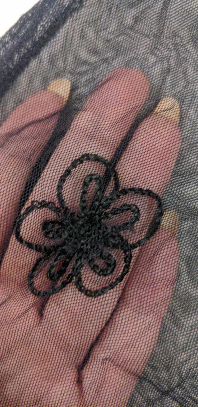 Black lace Mini Dress see through „Tree of Life” Floral Design Sexy Embroidery