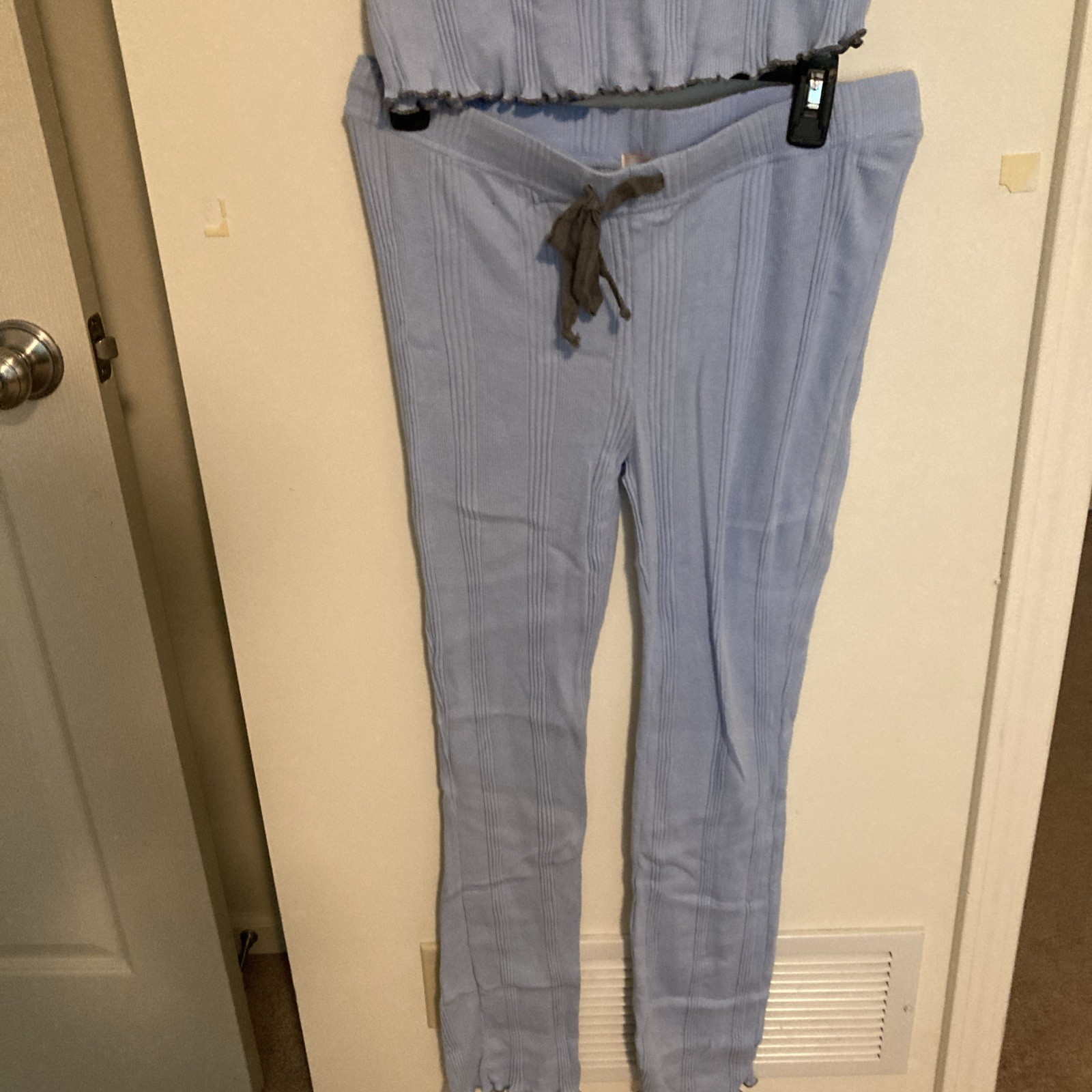 Vintage 1990s Cruz Pajama Set Pants and Top Blue Sz Small 100% Cotton Never Worn