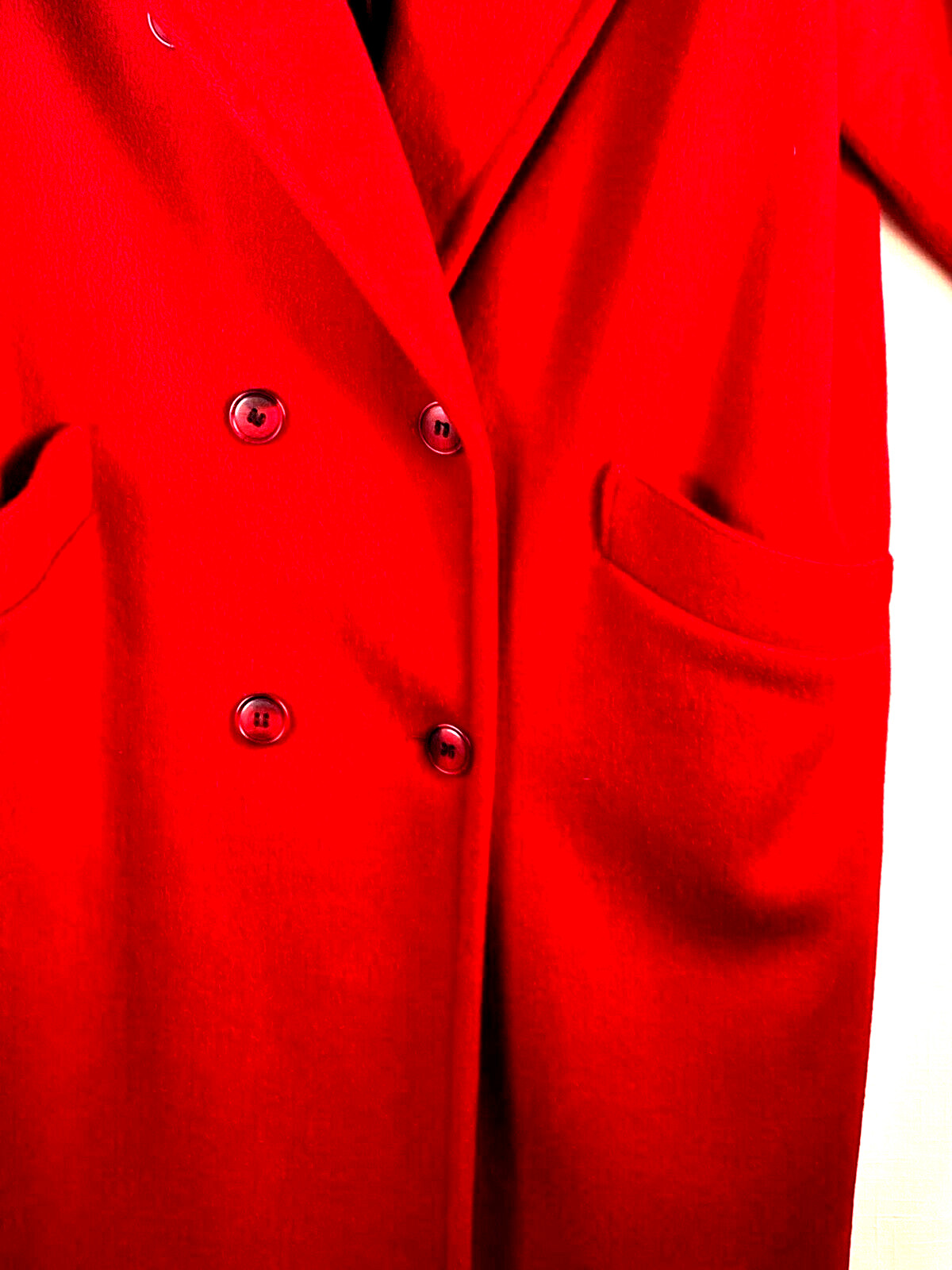 Cassidy Red 100% Pure Wool Vintage Peacoat Work Business Formal Travel