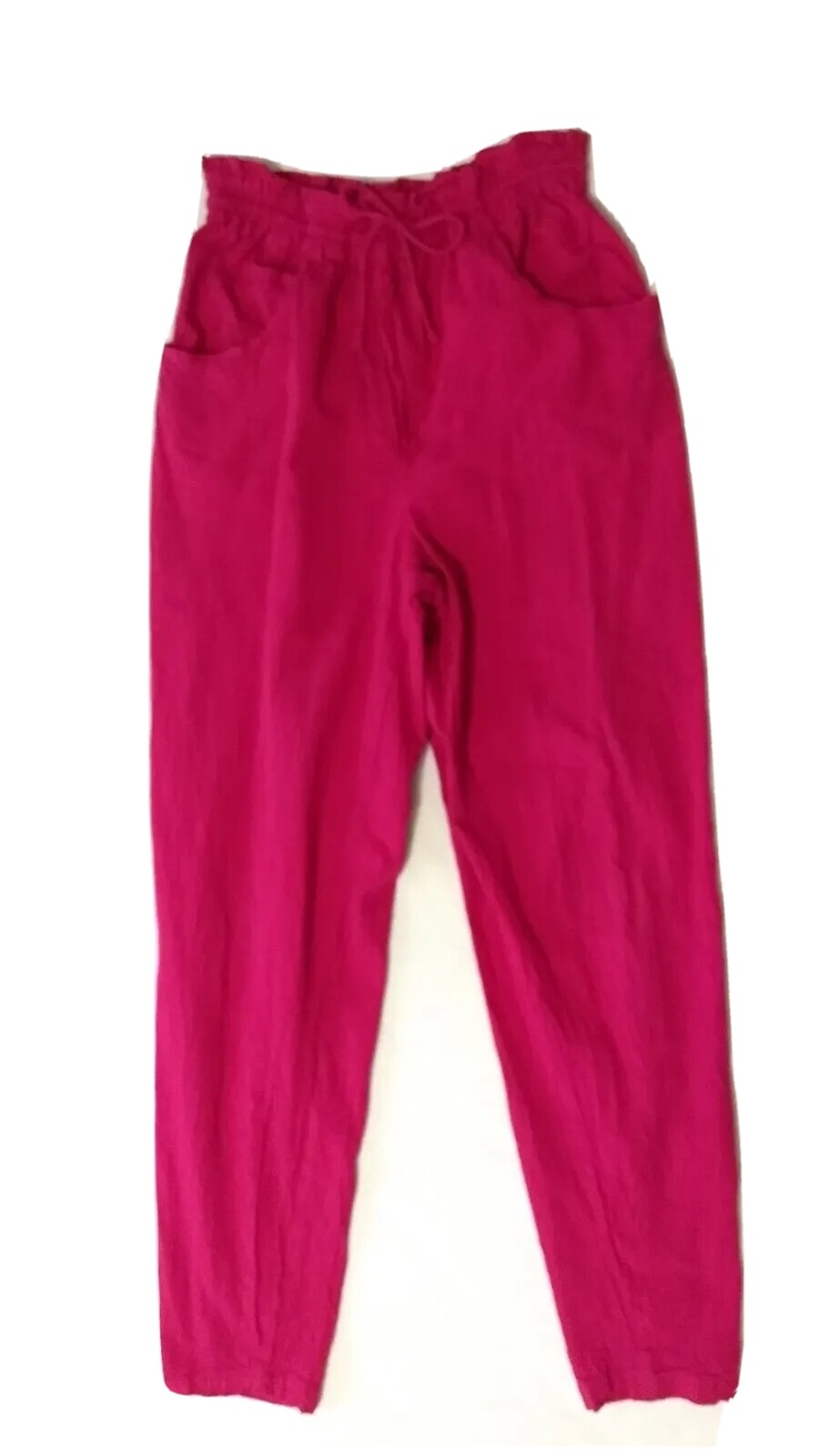 Vintage Justin Allen Bright Pink Drawstring Waist 100% Cotton Pants Size Small