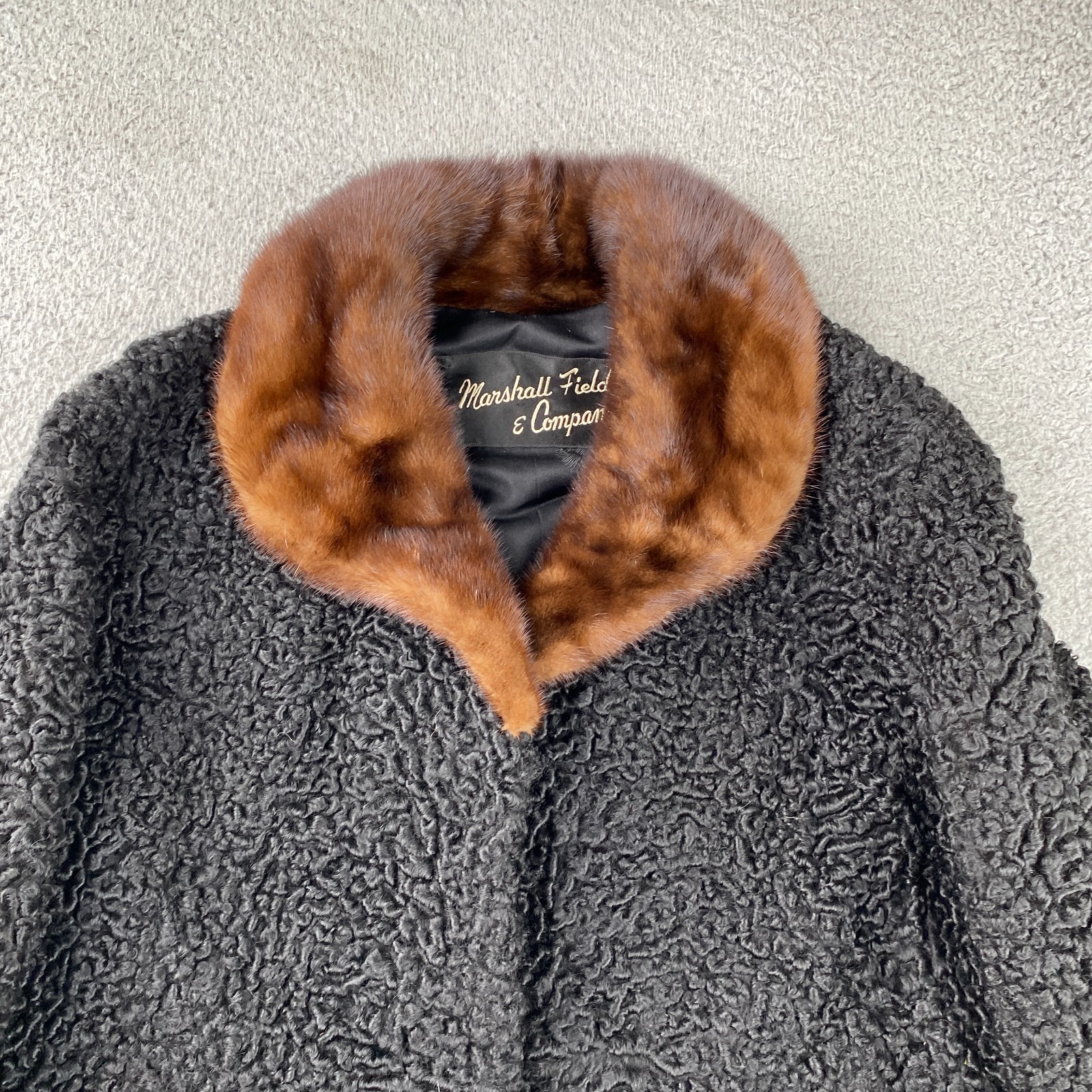 Vintage Marshall Field & Company Jacket Womens Medium Persian Lamb W/ Fur 60’s