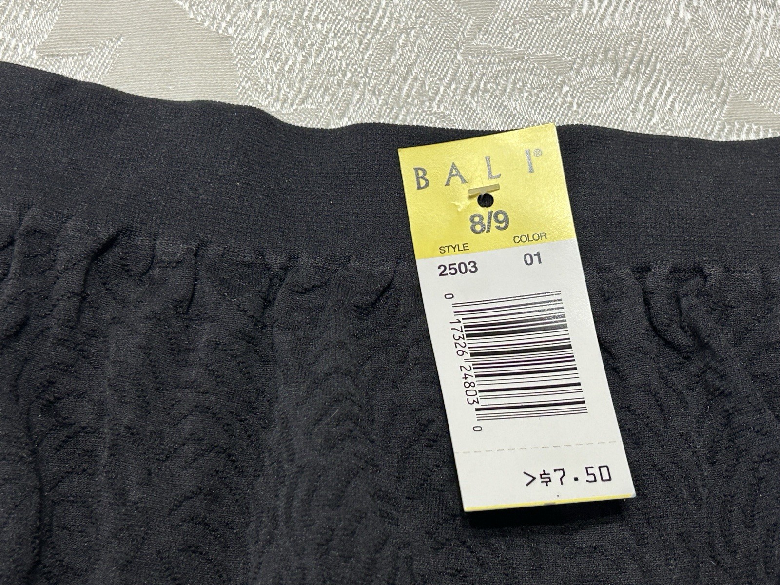 NWT Vtg BALI 2503 Patterned Wide Waistband Hi-Cut Sz 8/9 Black Panties #403