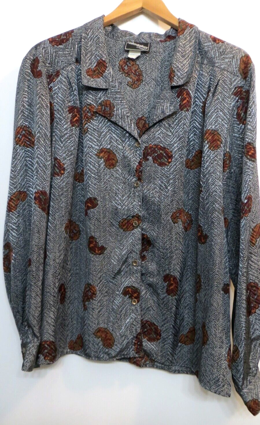 Vintage Haberdashery is Personal Shirt Womens 18 Paisley Blouse Retro Office Top