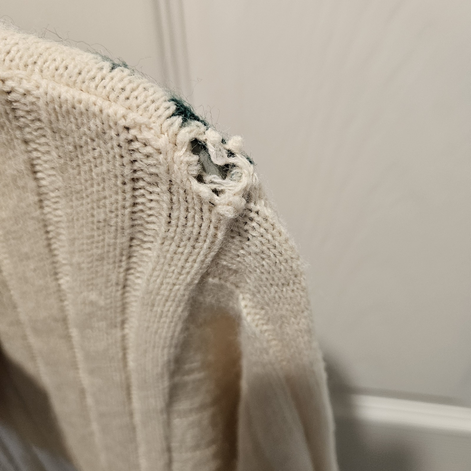 Vintage 1970s Sears Jr Bazaar Fair Isle Zip Hoodie Sweater Cream Brown Cable…