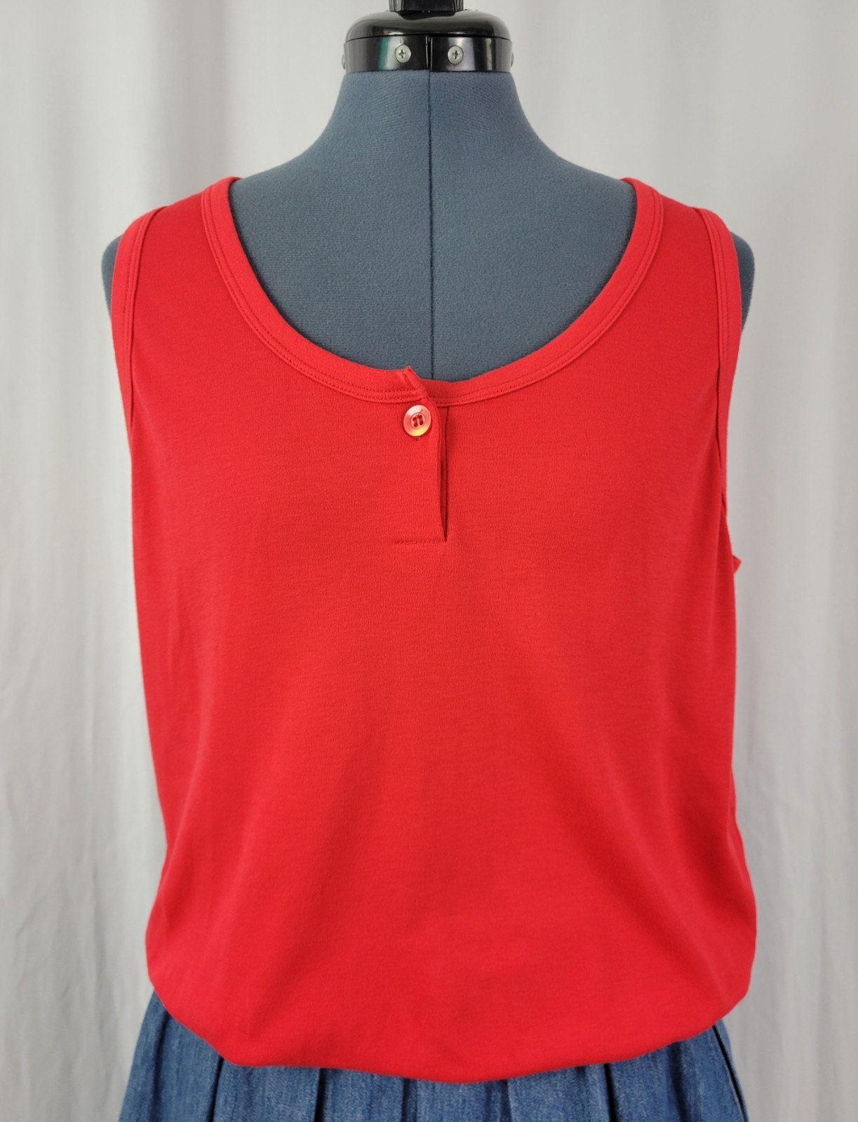 Vintage Objectives Red Knit Sleeveless Top w Waistband Size 40