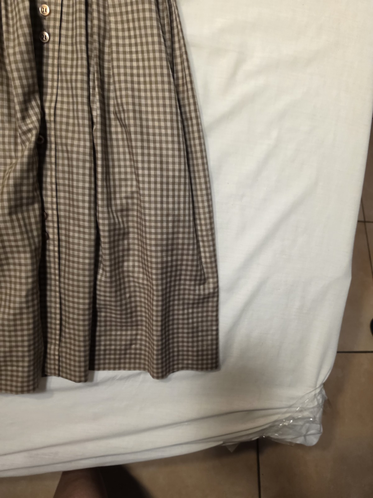 VINTAGE 1950’s – 60’s WESTBURY FULL SKIRT BROWN CHECKED DRESS MEDIUM/ Small