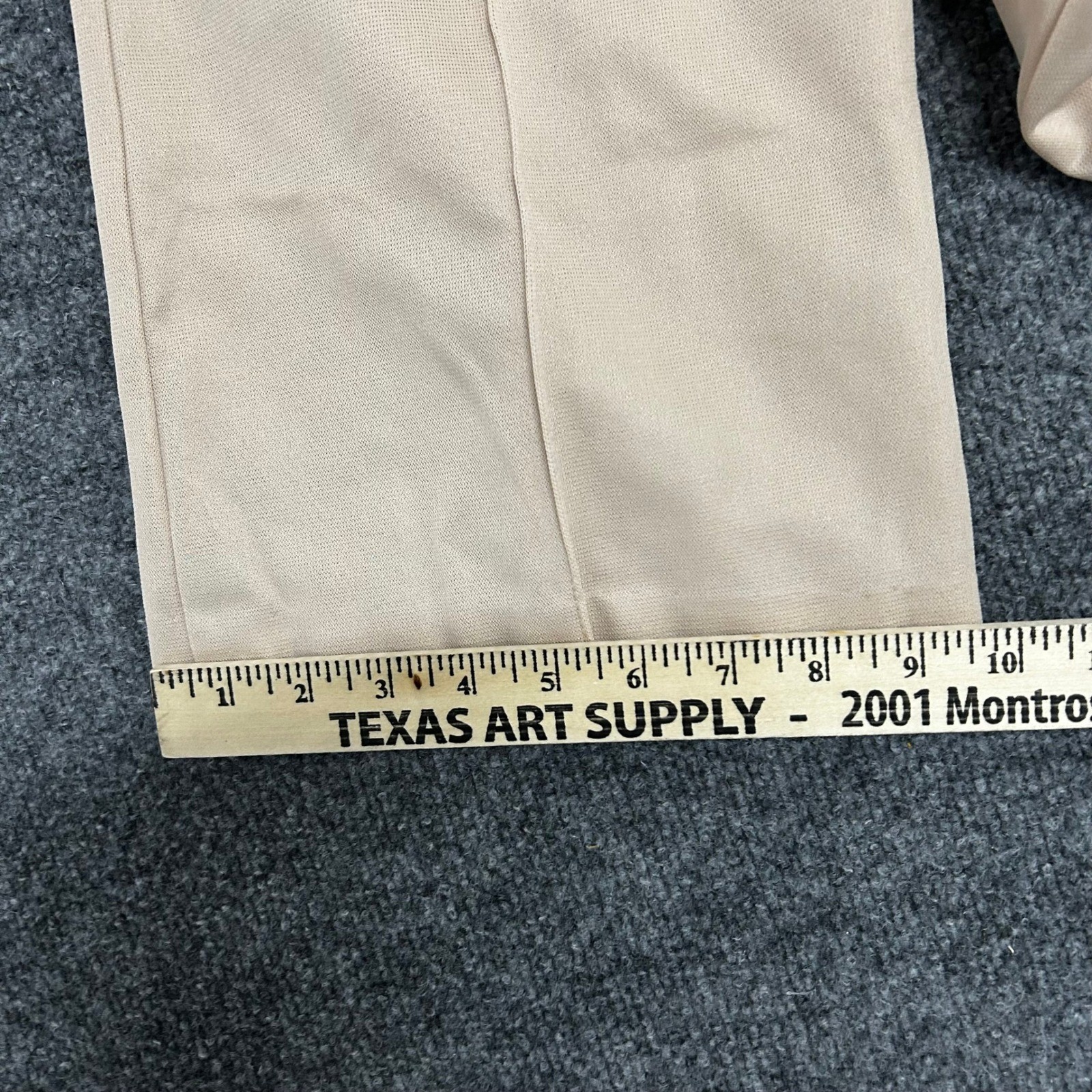 Vintage Dress Pants Womens Size 9/10 Beige Wide Leg Elastic Waist Crease Casual