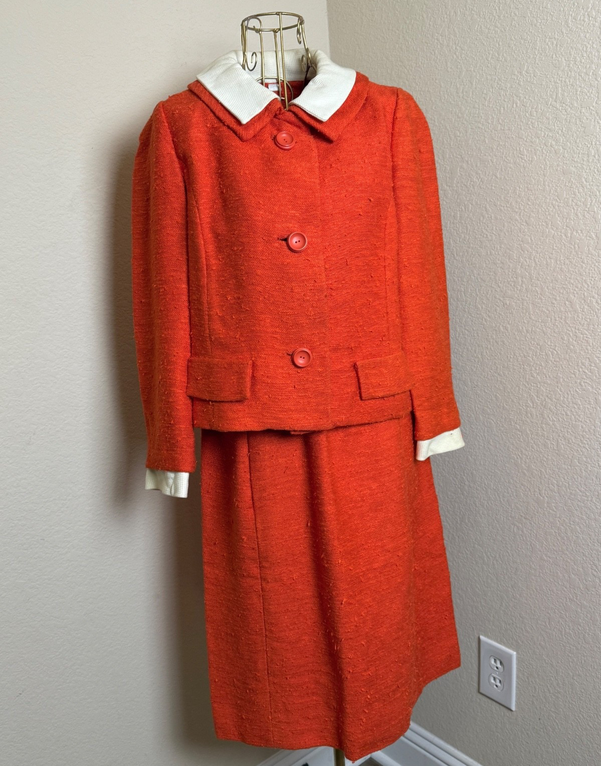 Vintage Authentic 1960s Suit Jackie O Kennedy Retro Mad Men Halloween Costume