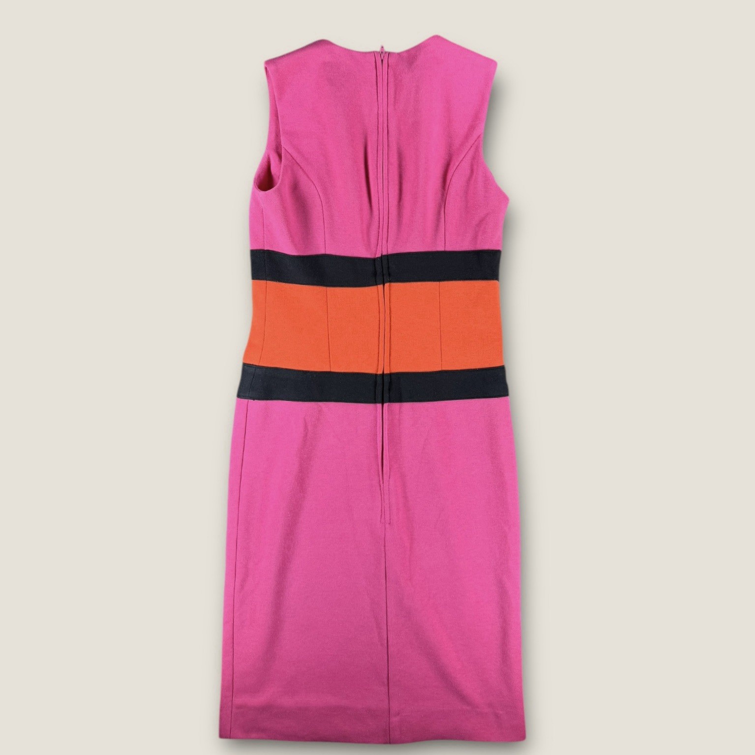 Vintage Expo Dress Size 4 Made in USA Pink Orange Color Block Mod Sleeveless