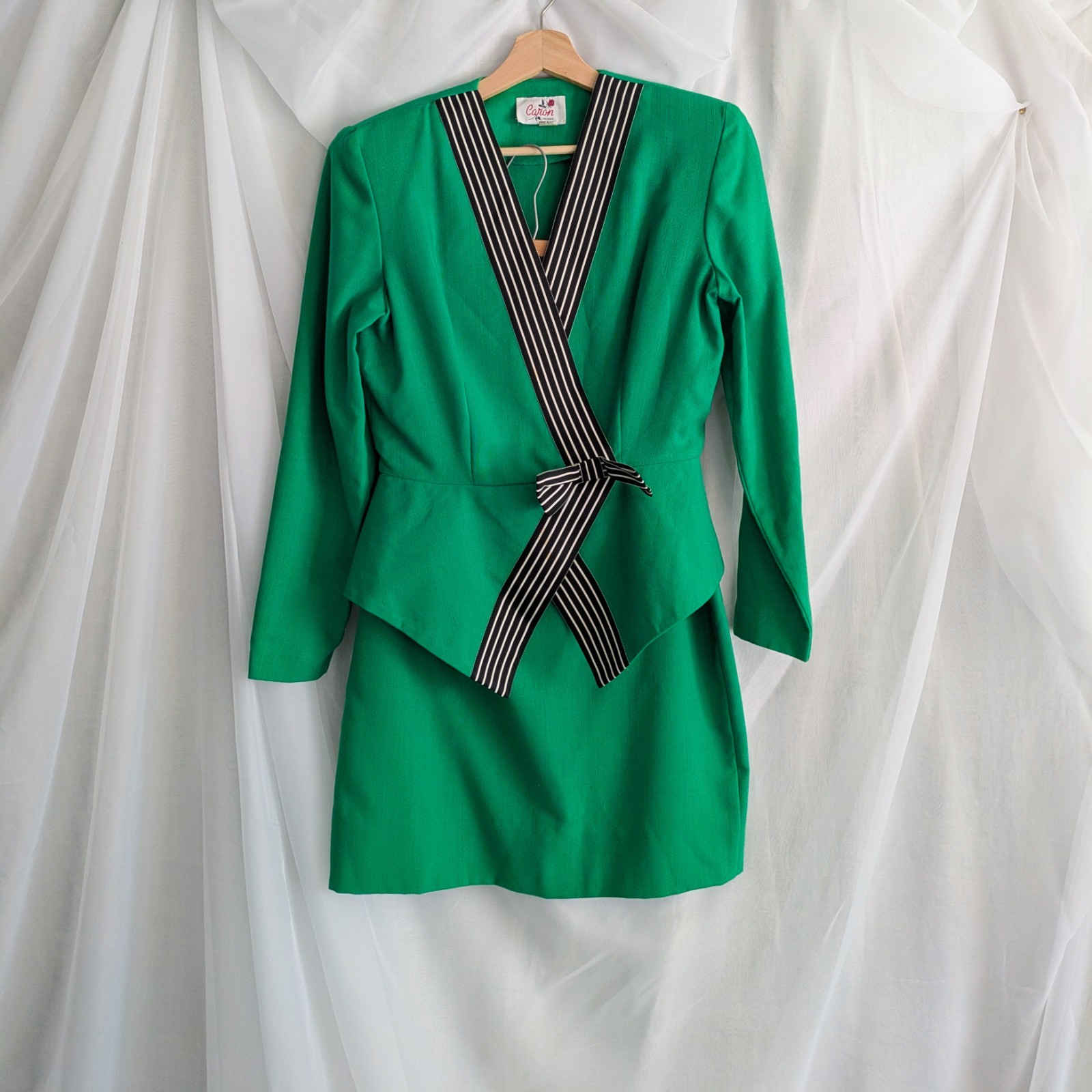 70s/80s Jade Green Matching Set By Caron Chicago, Small/Med