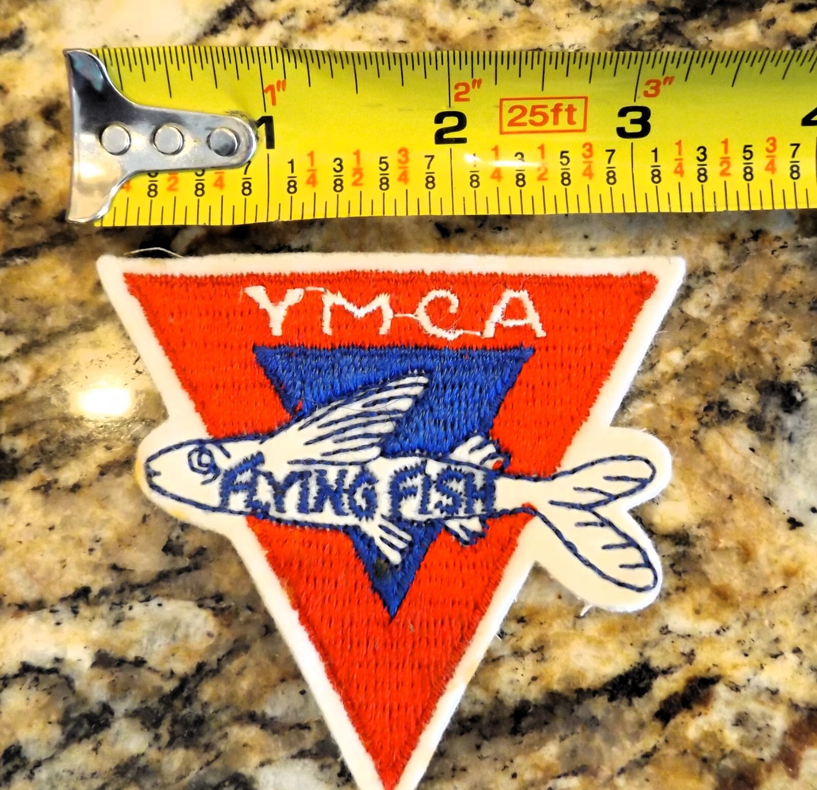 VINTAGE BATHING SUIT FLYING FISH HIGH QUALITY PATCH FRAME AT BEACH / LAKE HOUSE