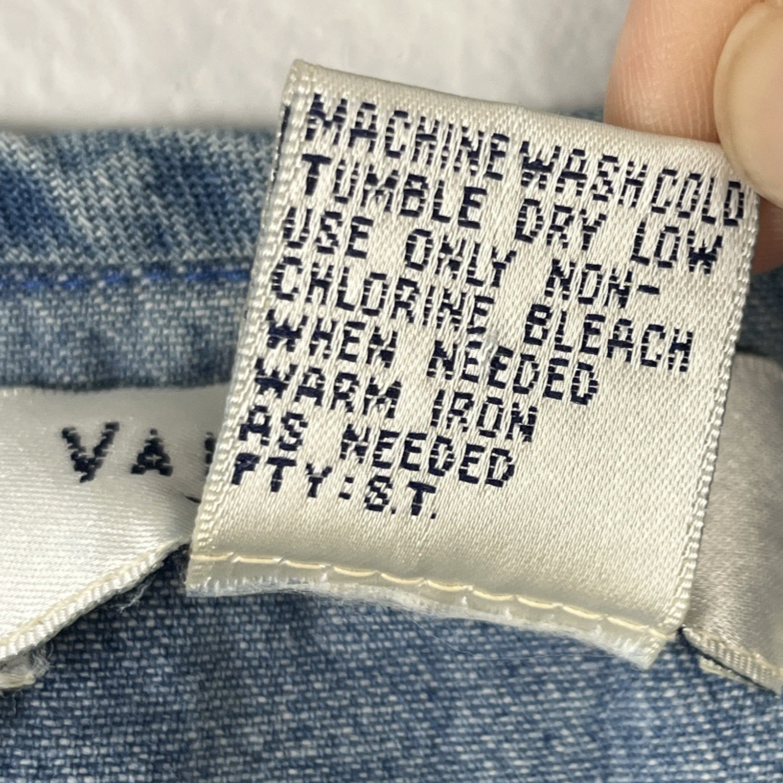 Vintage Woven Lattice Denim Vest Wood Toggle Button Boho Cowgirl Cottagecore M