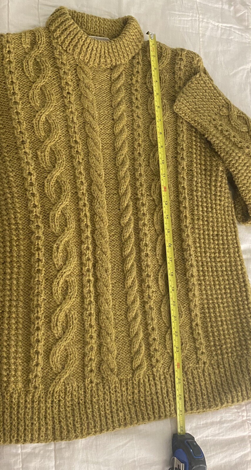 VINTAGE A Loch Erisort Garment 100% Pure New Virgin Wool Cable Knit Sweater L