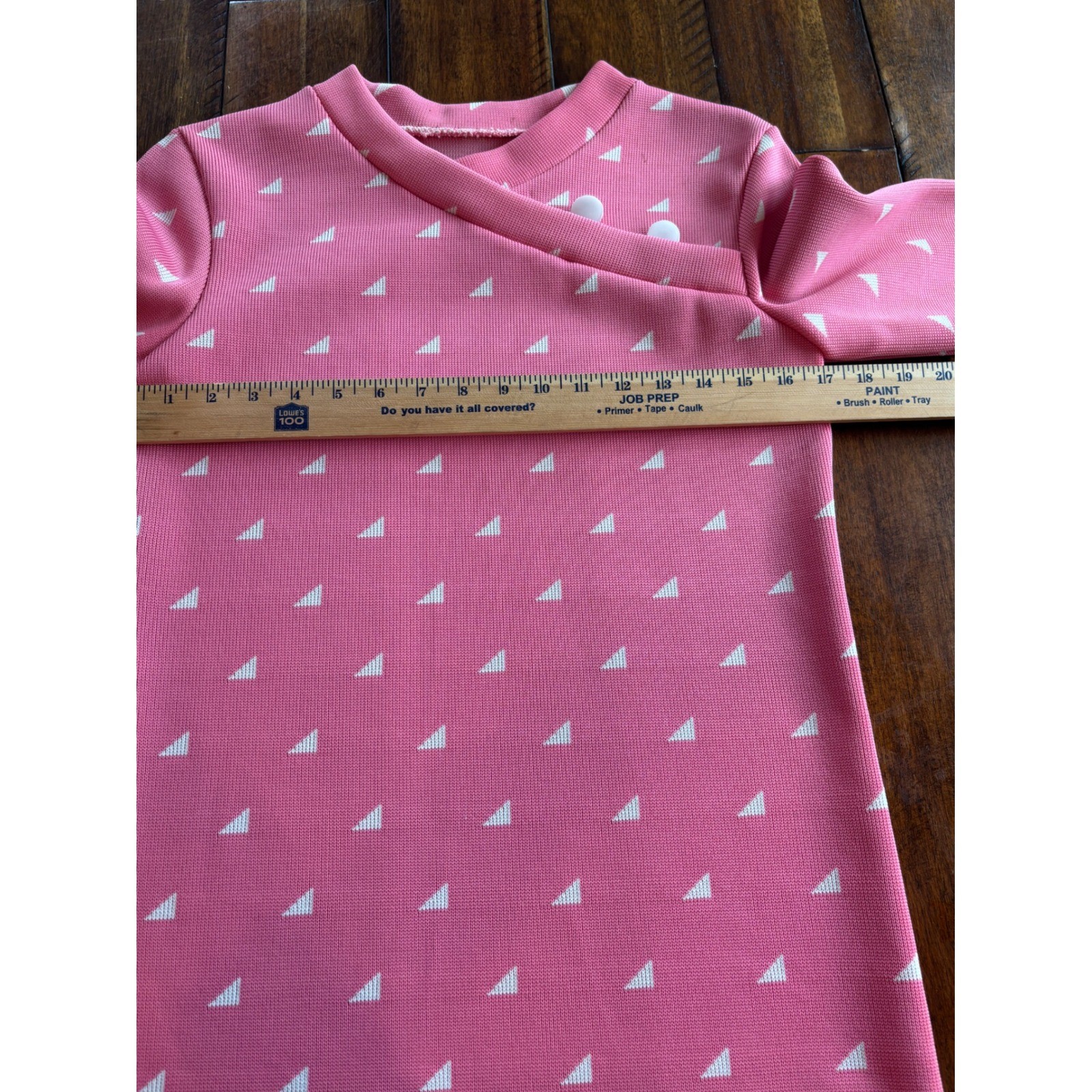 Vintage Pink Geometric Knit Skirt Set Asymmetrical Button Top Midi Skirt Small