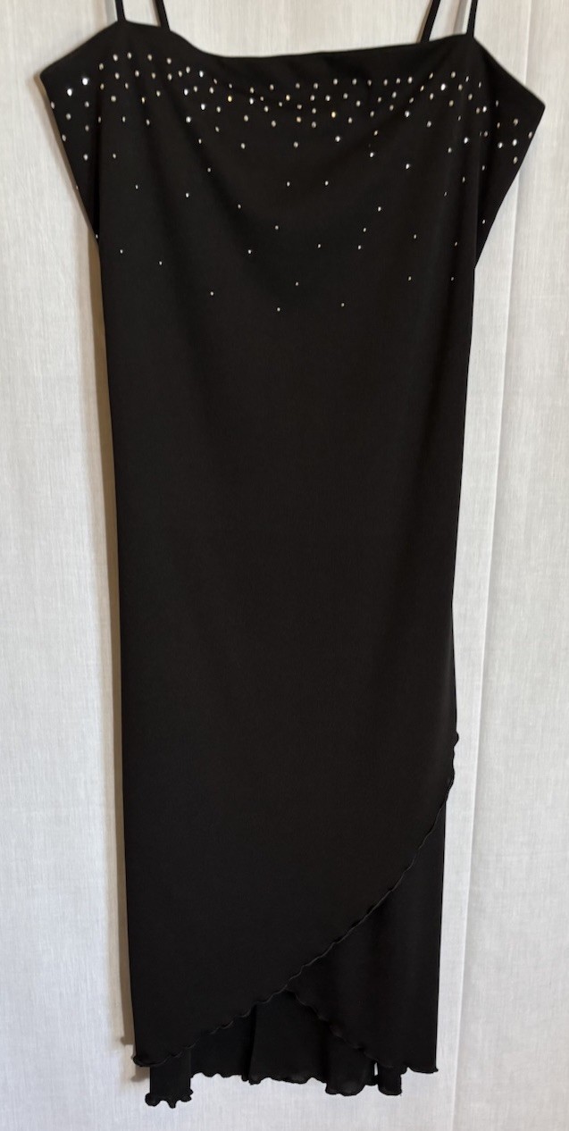 Vintage Finesse 90’s Y2k Black Dress Whimsical Sparkle Feminine Goth Medium NWT