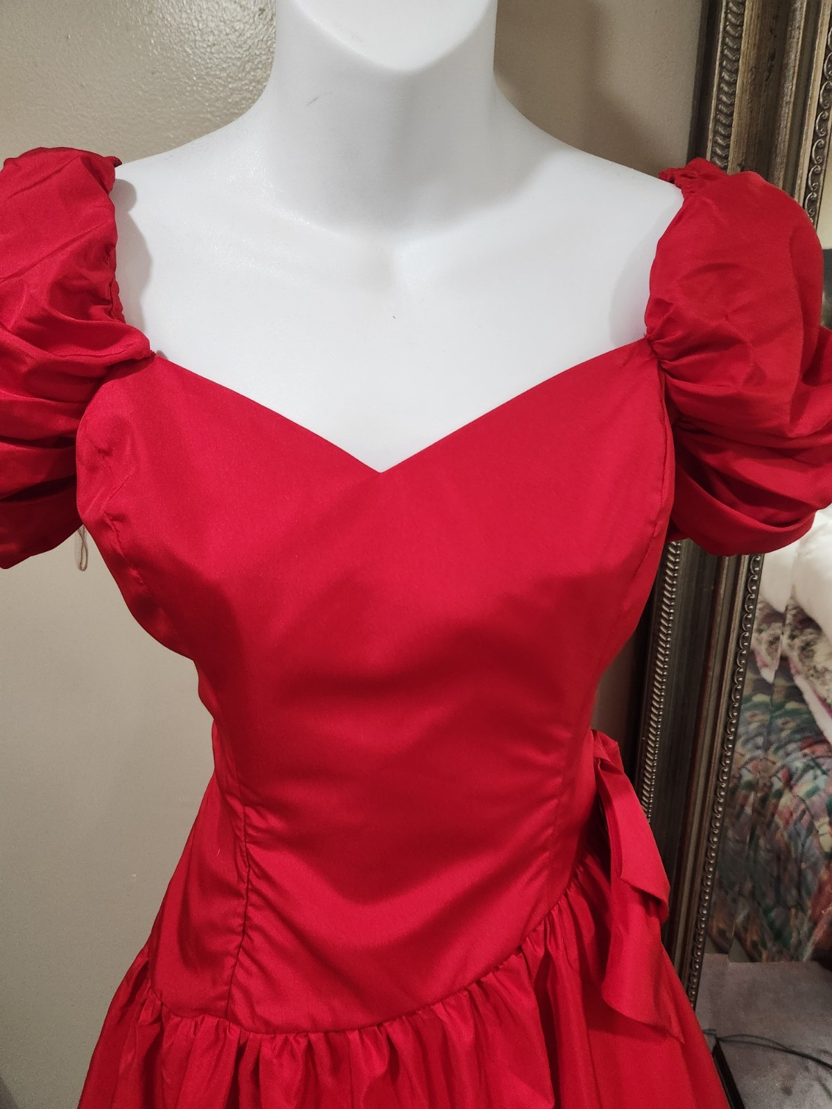 Vintage Red Prom Dress * sz XS * Good To Very Good Condition
