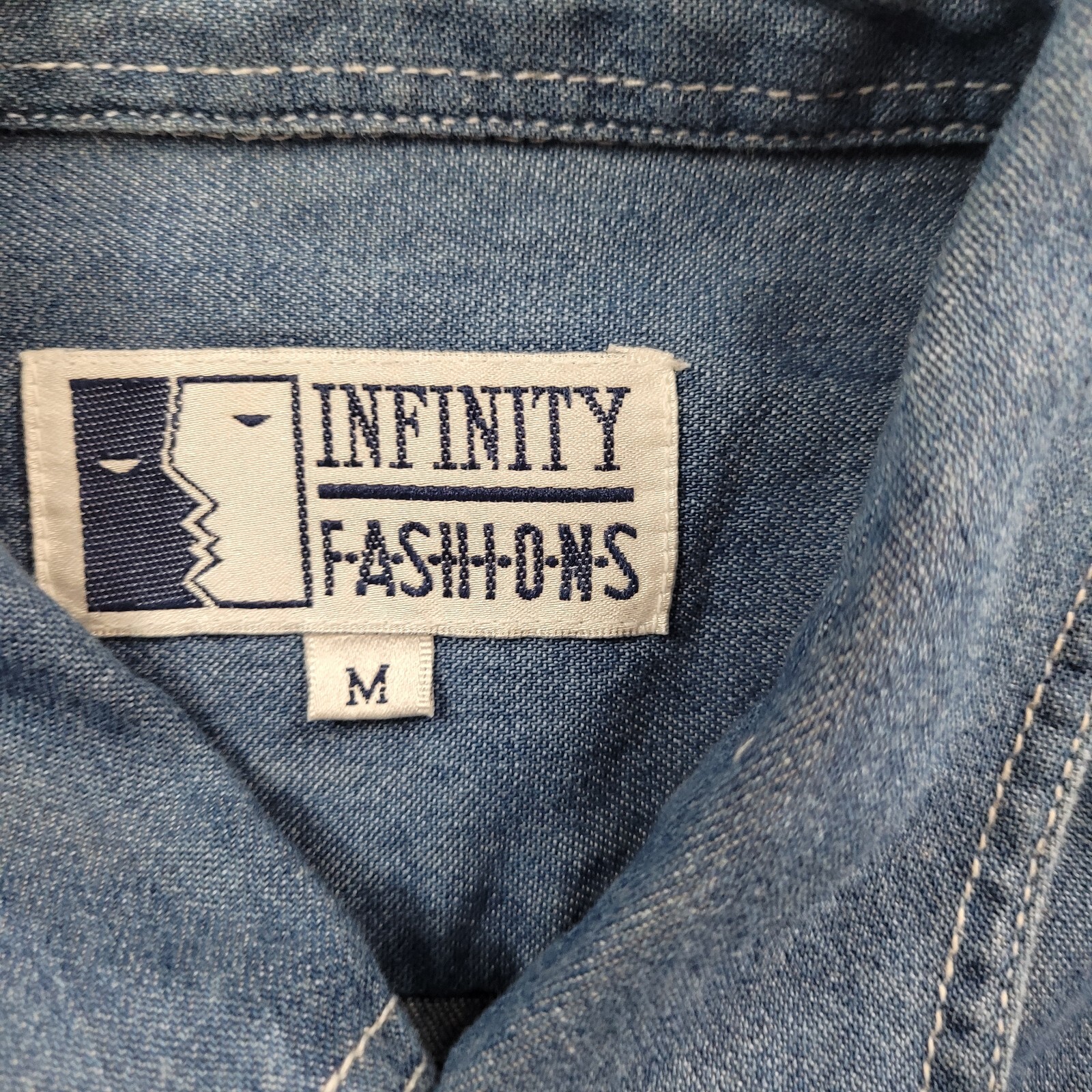 Vintage 90s Infinity Fashions Women Shirt Medium Denim Betty Boop Embroidered M