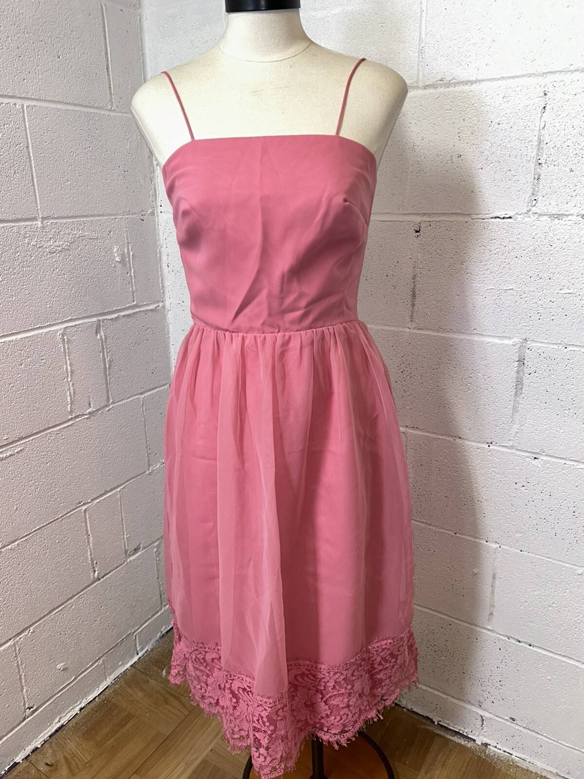 VTG Jc Penney Penny Pink 2 Piece Formal Raw Lace Dress Barbie NWT 80s 9/10 C1