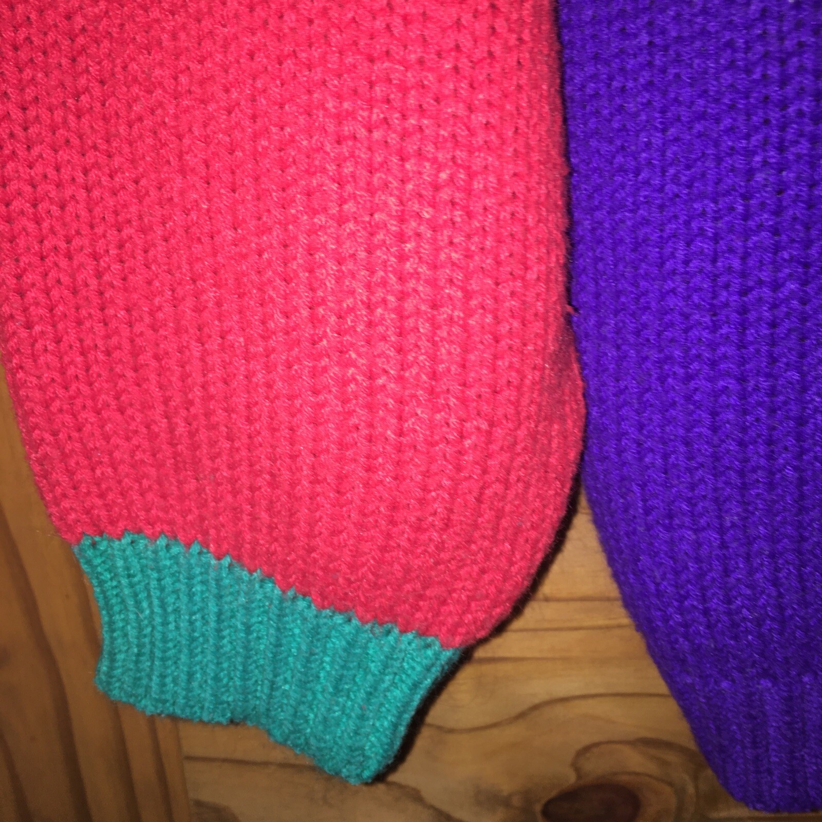 1980,s Empire womens sweater red, green and purple Vintage Large