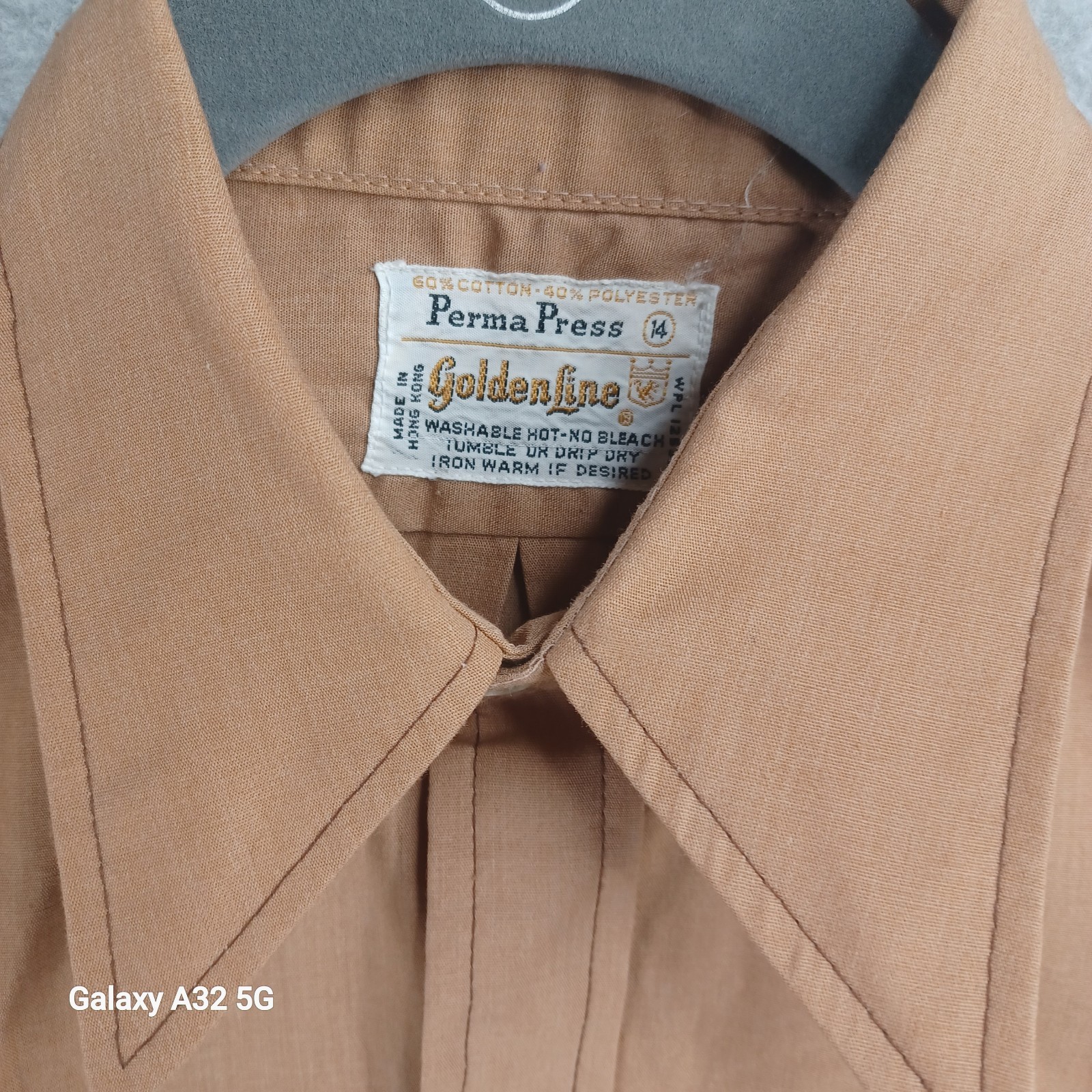 Vintage GoldenLine Perma Press Shirt Women Size 14 See Measurements Button 60s