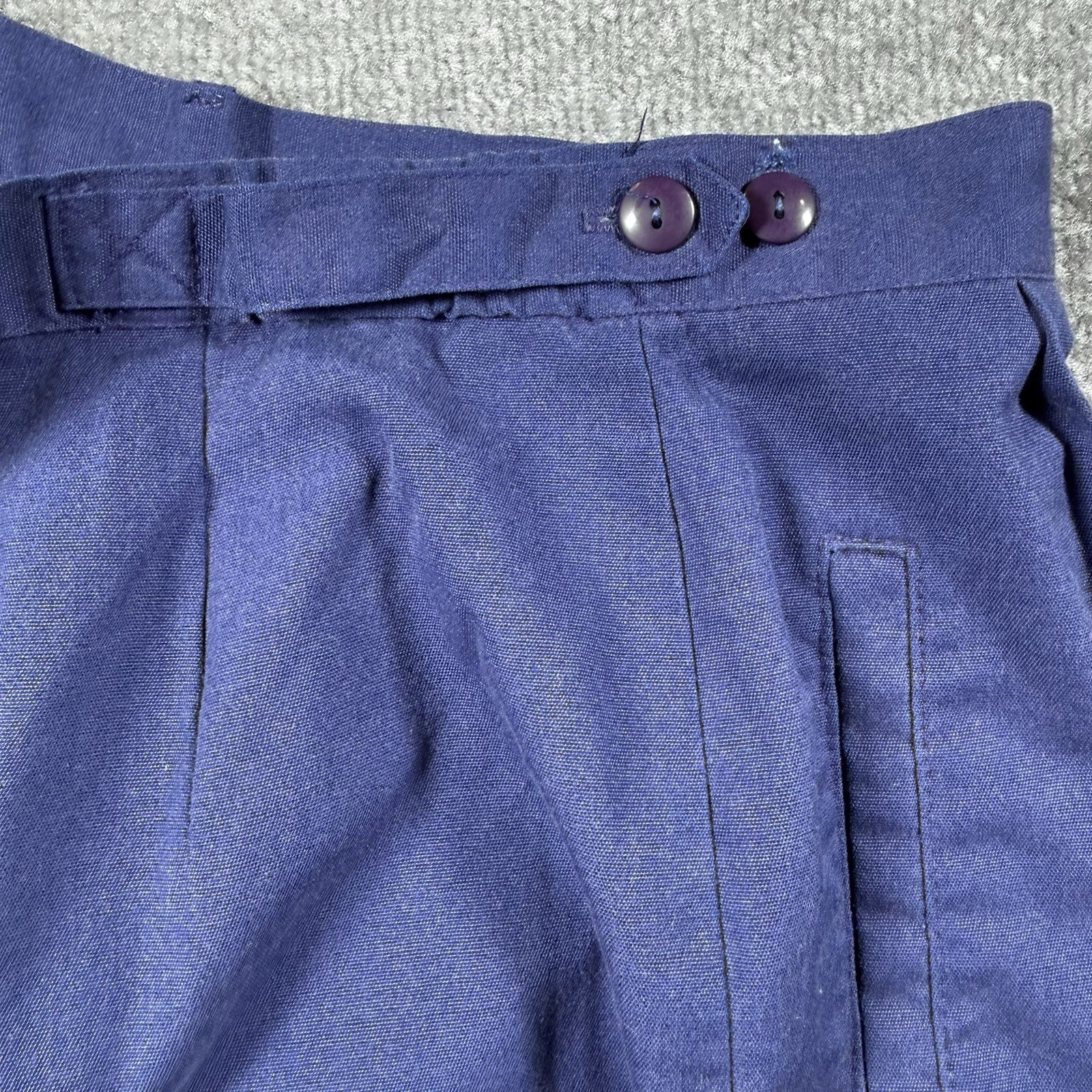 80s 90s Jantzen Pants Women’s 14 Navy Blue Double Pleated Baggy Adjustable Waist