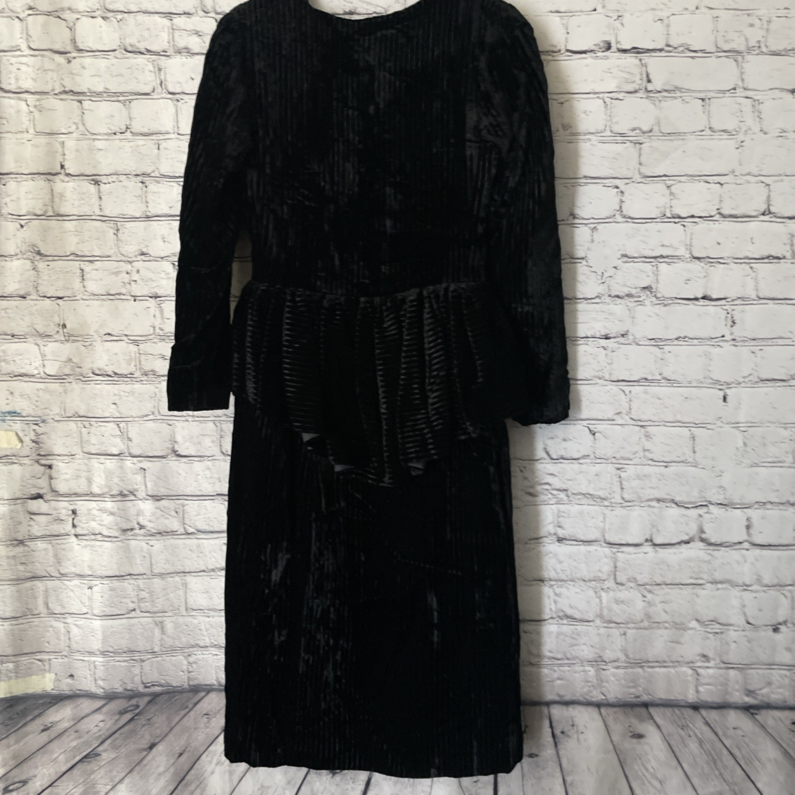 Marc Vaughan 1970s Black Dress Vintage MCM Rare Collector Timeless Runway Retro